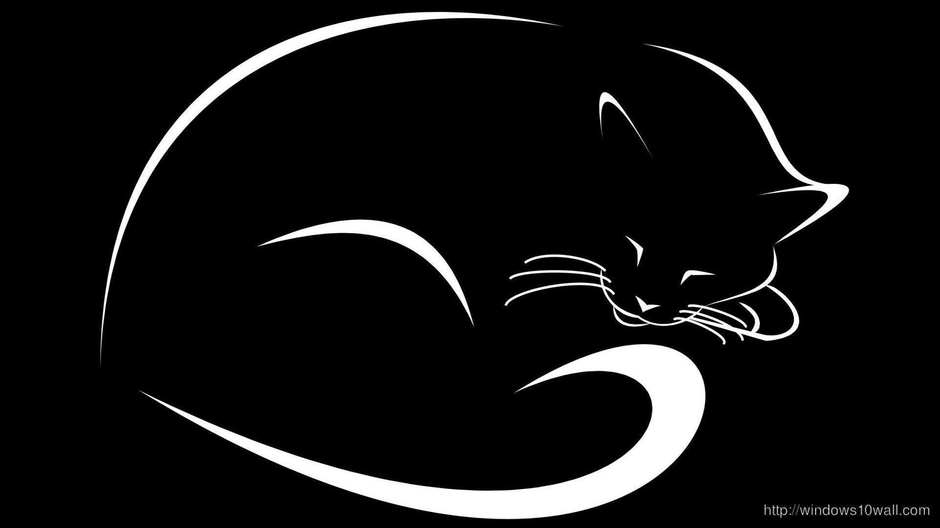 1920x1080 black laptop wallpaper, black, black cat, cat, whiskers, small to medium sized cats, felidae, black and white, graphic design, font, logo