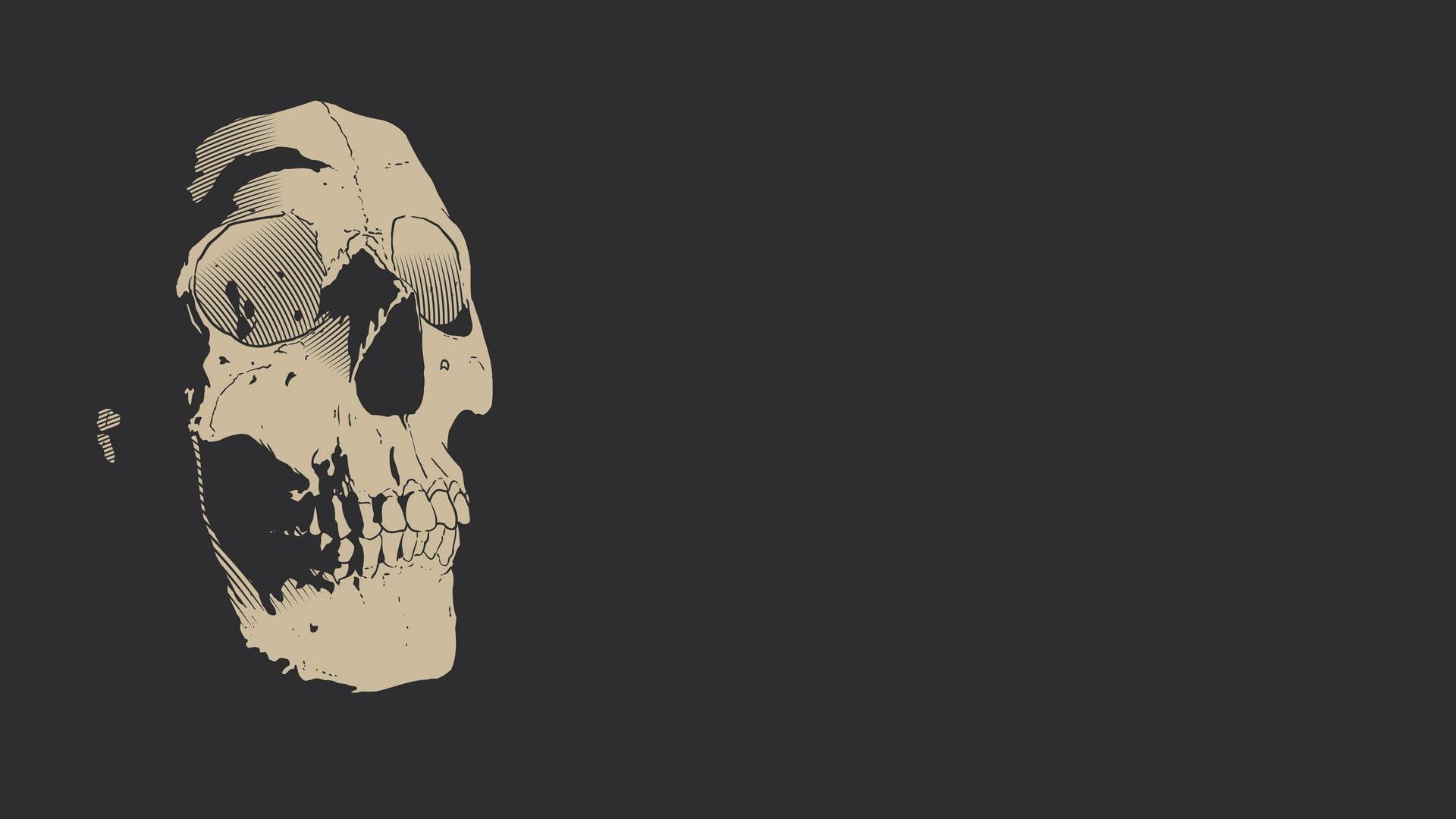 1920x1080 white skeleton wallpaper #skull simple background #minimalism P # wallpaper Desktop of Imac Deskto. Simple background, Deer sketch, Wallpaper
