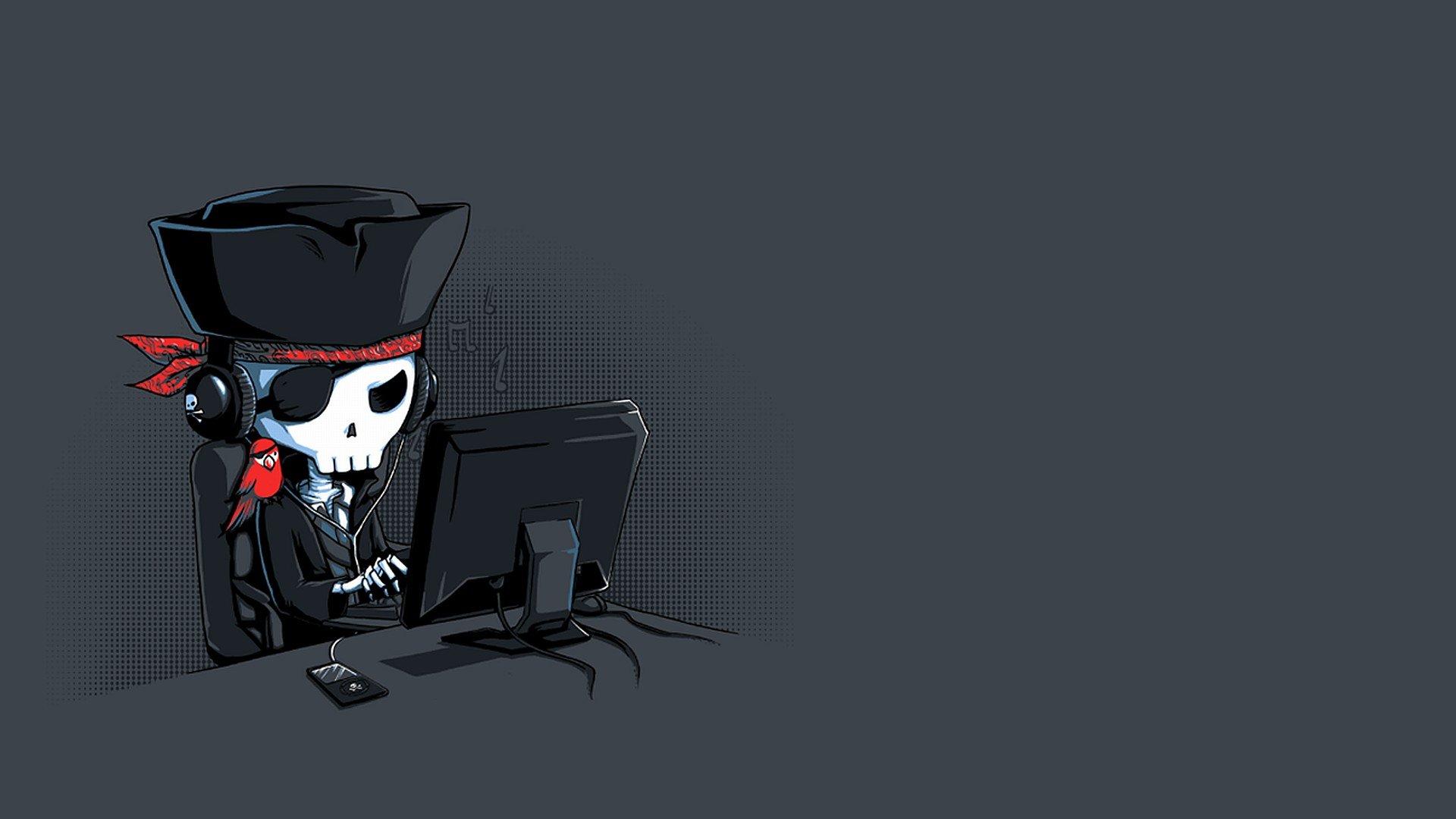 1920x1080 pirates, Computer, Skeleton, Minimalism, Skull HD Wallpaper / Desktop and Mobile Image & Photo
