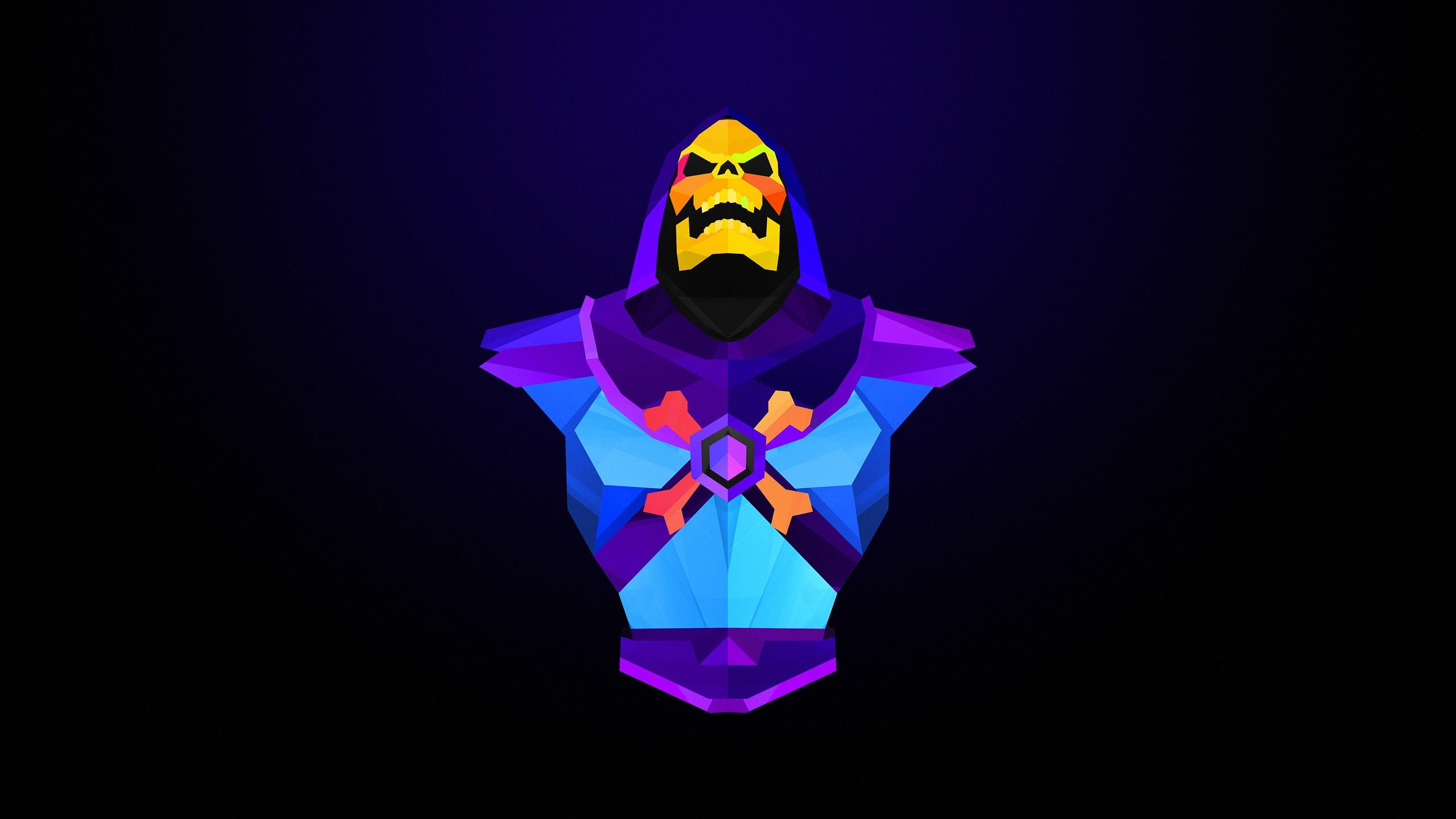 2560x1440 Skeleton, Armor, Skull, Art, Minimalism wallpaper