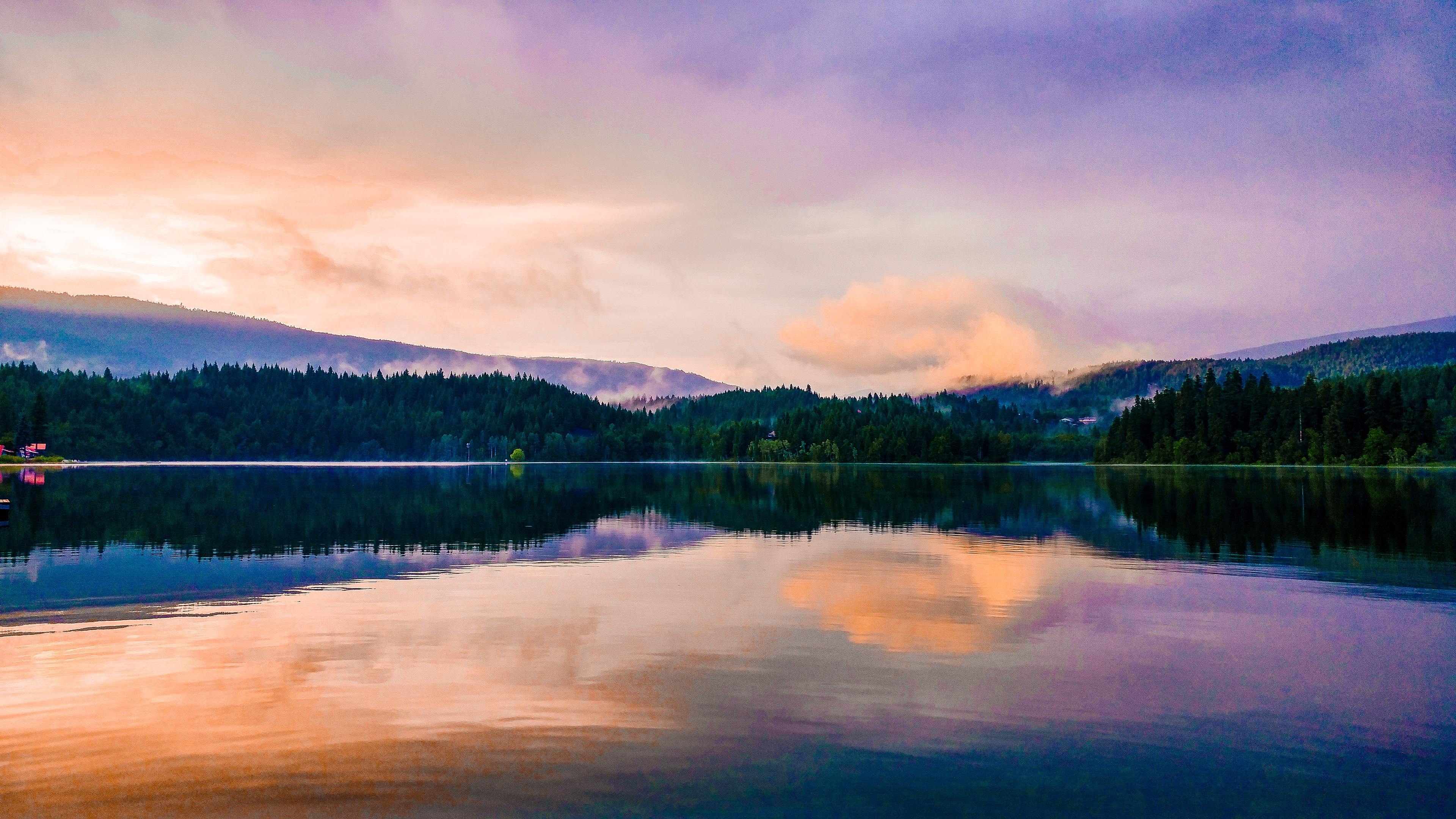 3840x2160 Wallpaper 4k Mirror Lake Reflection Sunset Scenic 4k Wallpaper
