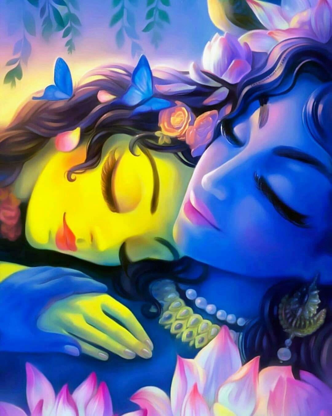 1080x1351 Lord Krishna Painting Wallpaper