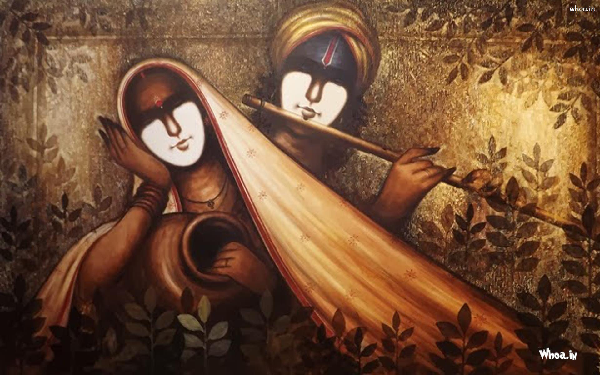 1920x1200 Lord Radhe Krishna Painting Wallpaper