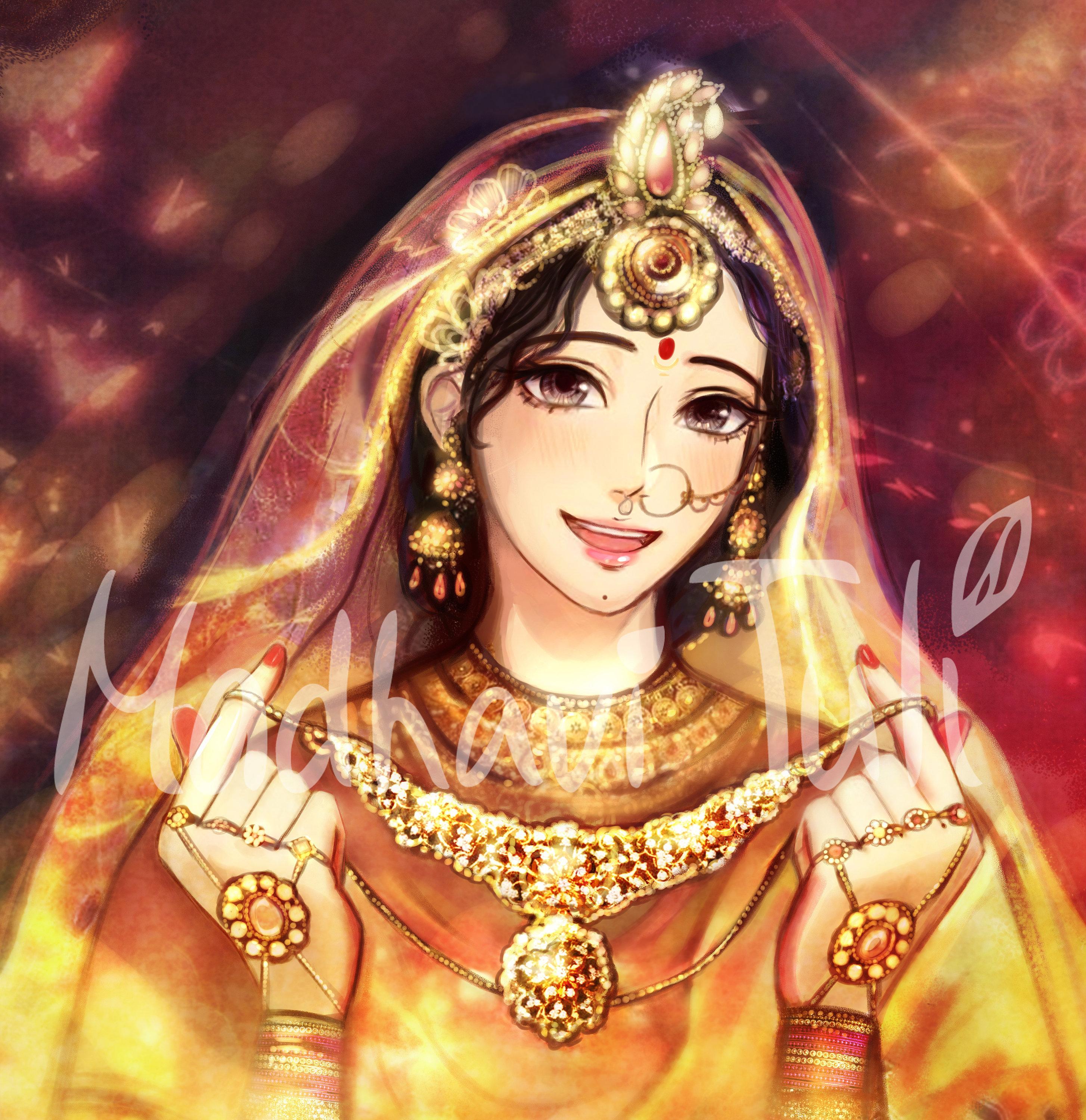 2908x3000 HD File Shri Radha, Radha Krishna, 4k High quality wallpaper, Radharani, Indian art, Indian Gods, Bhakti Yoga Hindu Gift Indian Gods