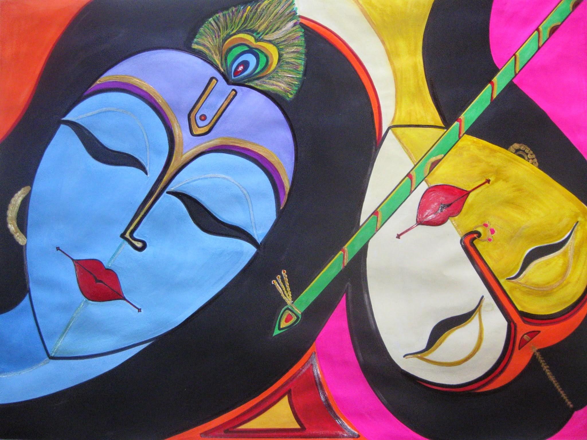 2048x1536 Lord Krishna Paintings HD Image