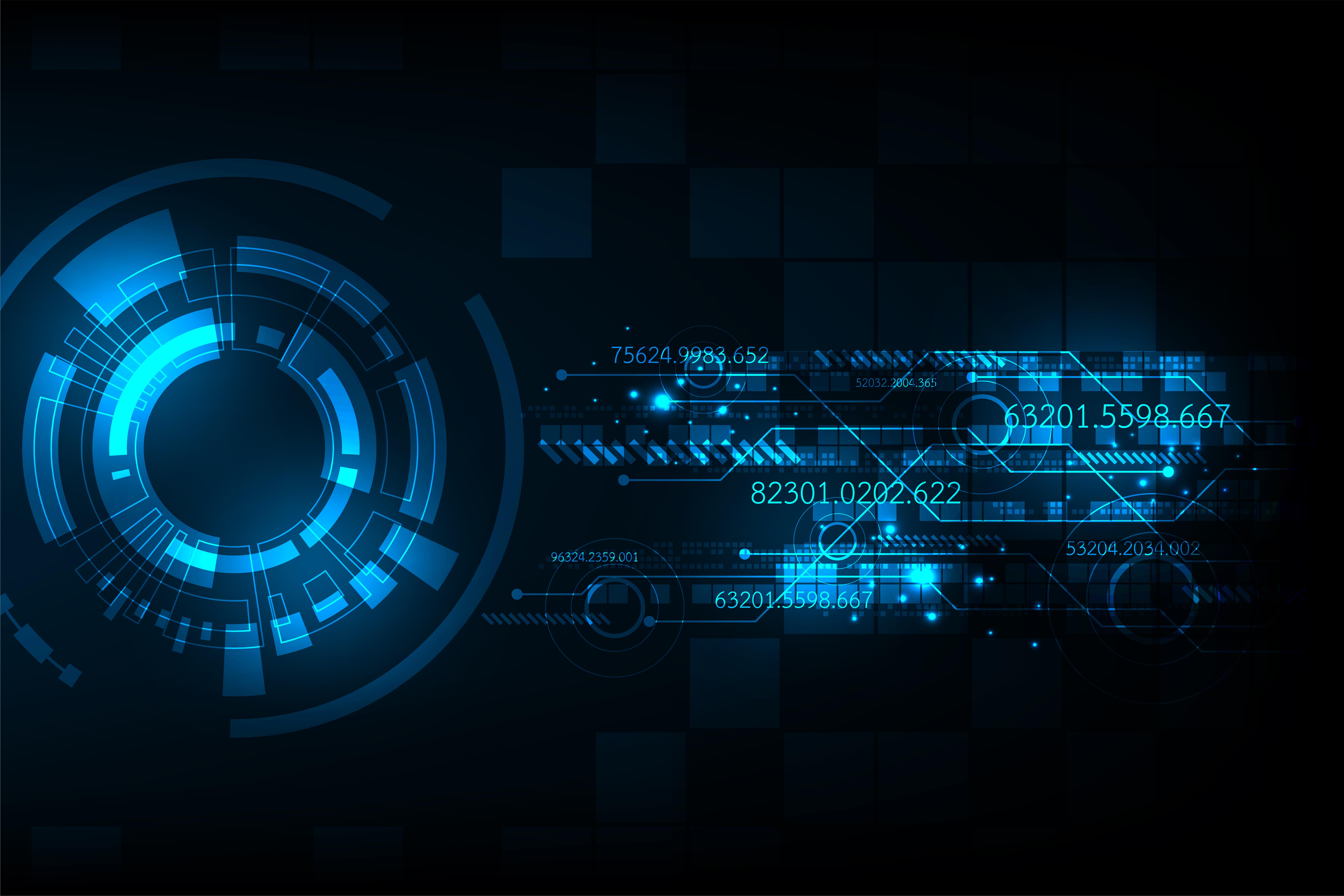 8334x5556 Vector in technology concept on a dark blue background