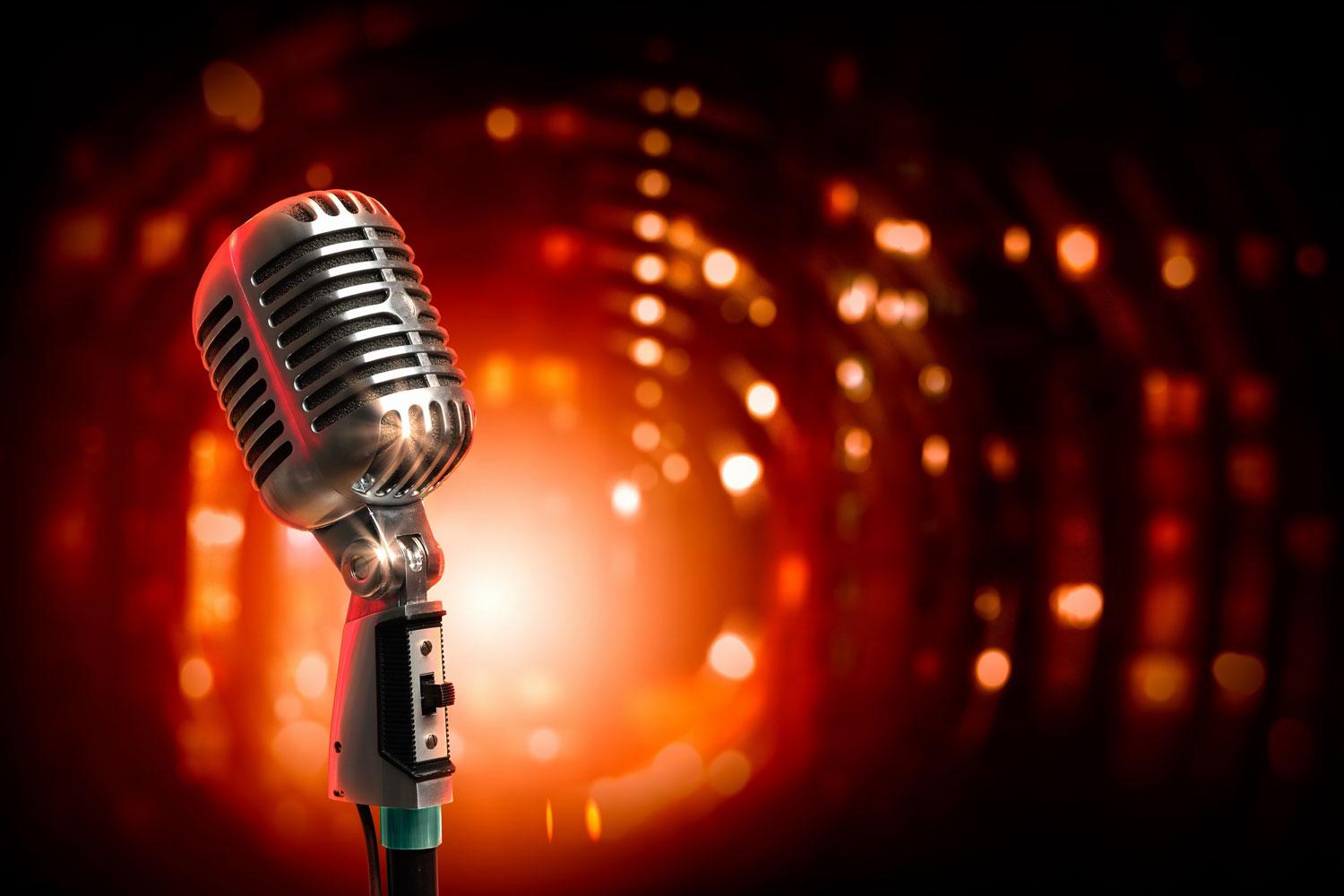 1500x1000 Free download Microphone and Band Print A Wallpaper [1500x1000] for your Desktop, Mobile & Tablet. Explore Microphone Wallpaper