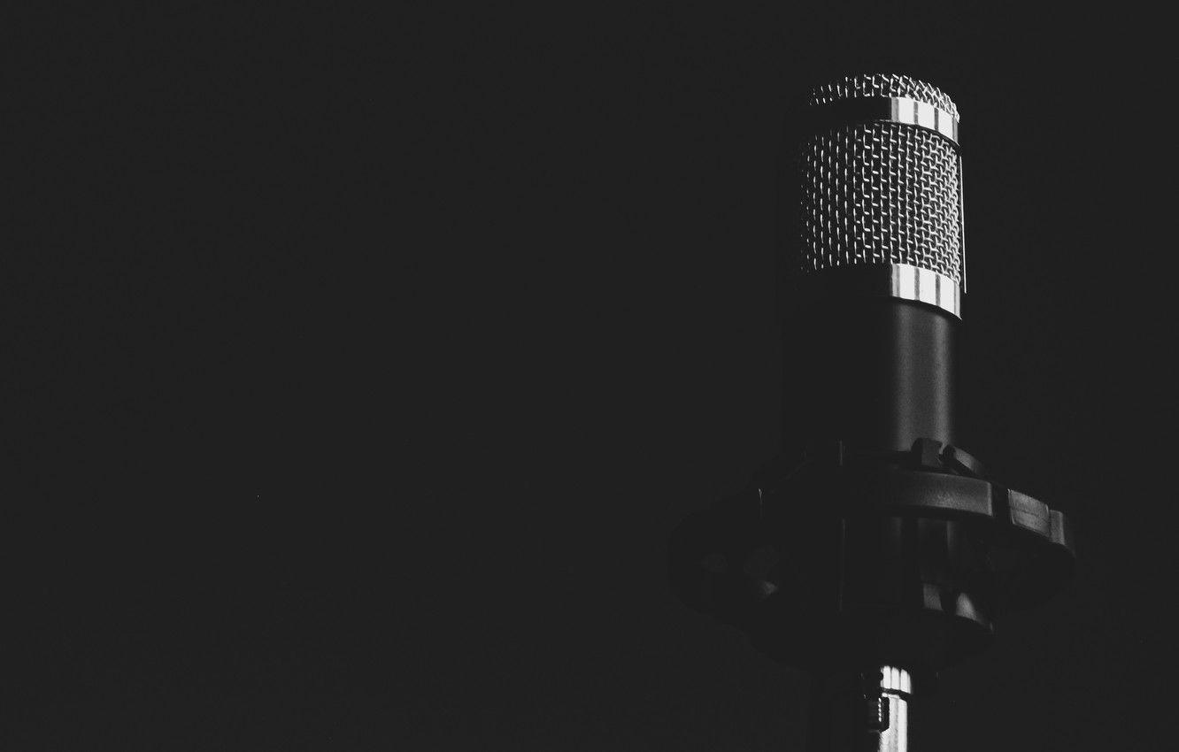 1332x850 Black and White Microphone Wallpaper, HD Black and White Microphone Background