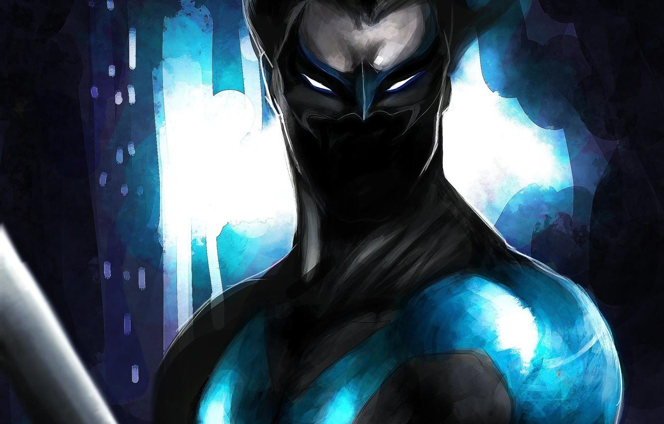 1332x850 Wallpaper look, weapons, mask, art, costume, Nightwing image for desktop, section фантастика