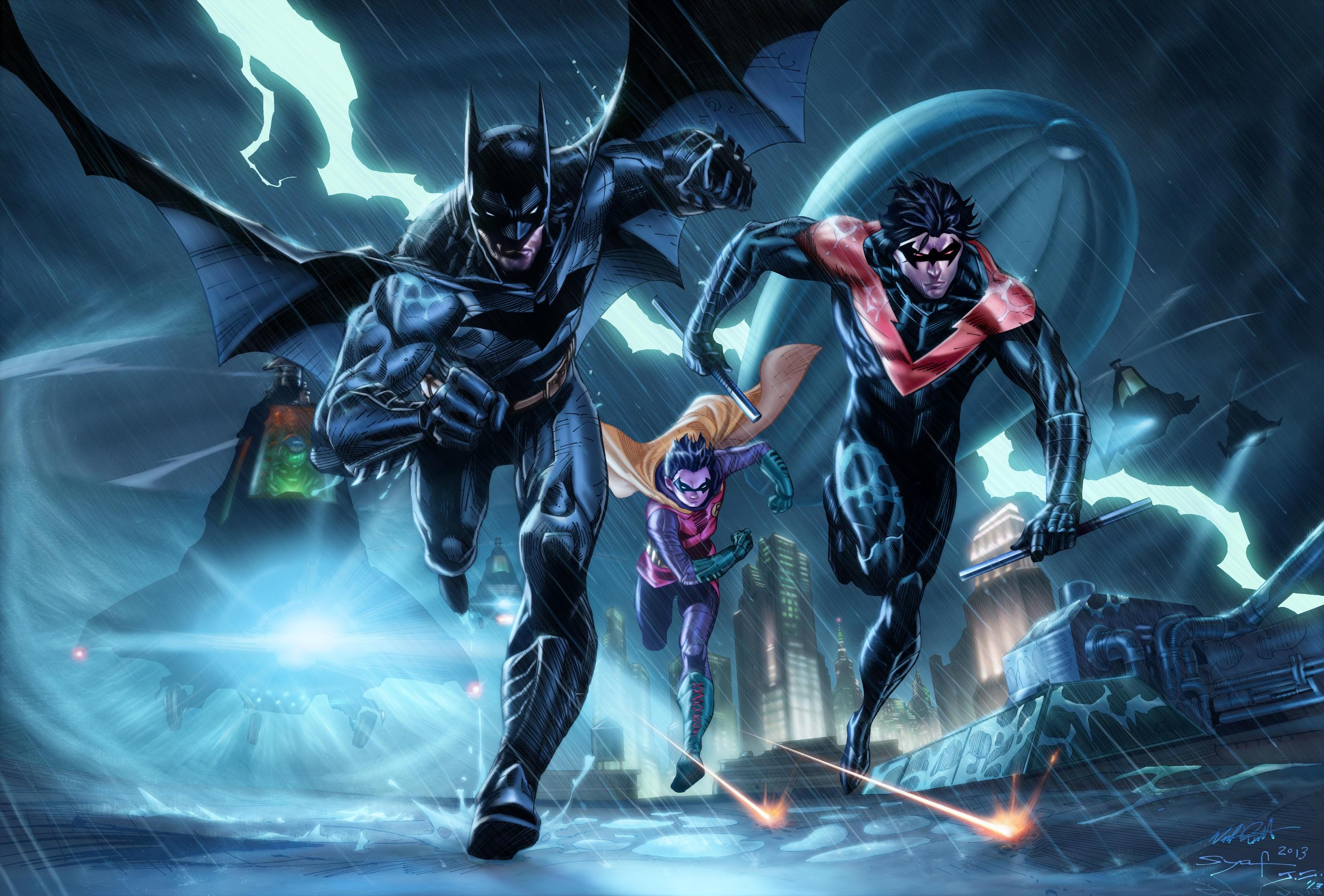 2976x2014 Wallpaper / batman, robin, nightwing, hd, superheroes, artwork, digital art