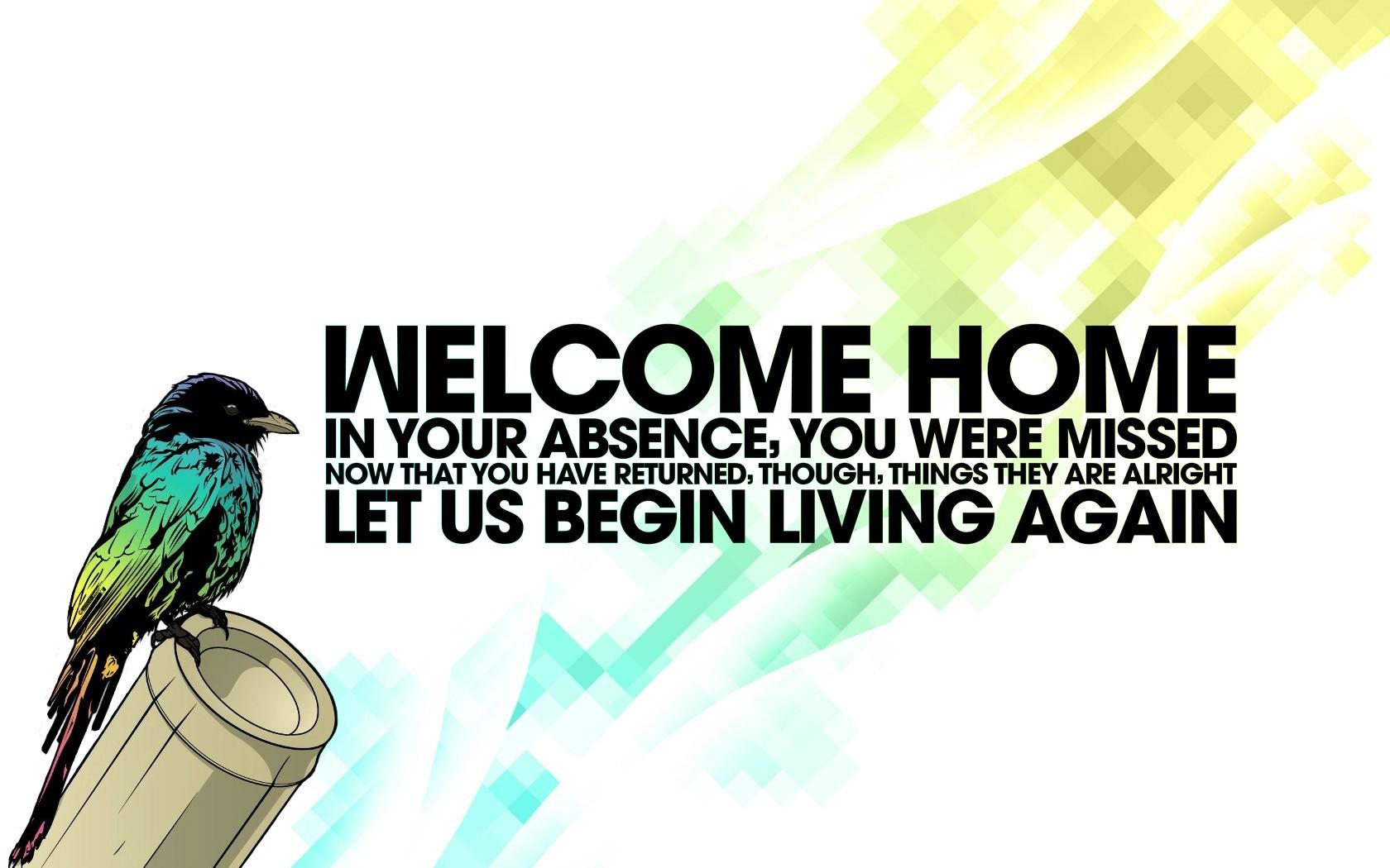 1680x1050 welcome Home, Birds, Typography, Quote, Digital Art Wallpaper HD / Desktop and Mobile Background