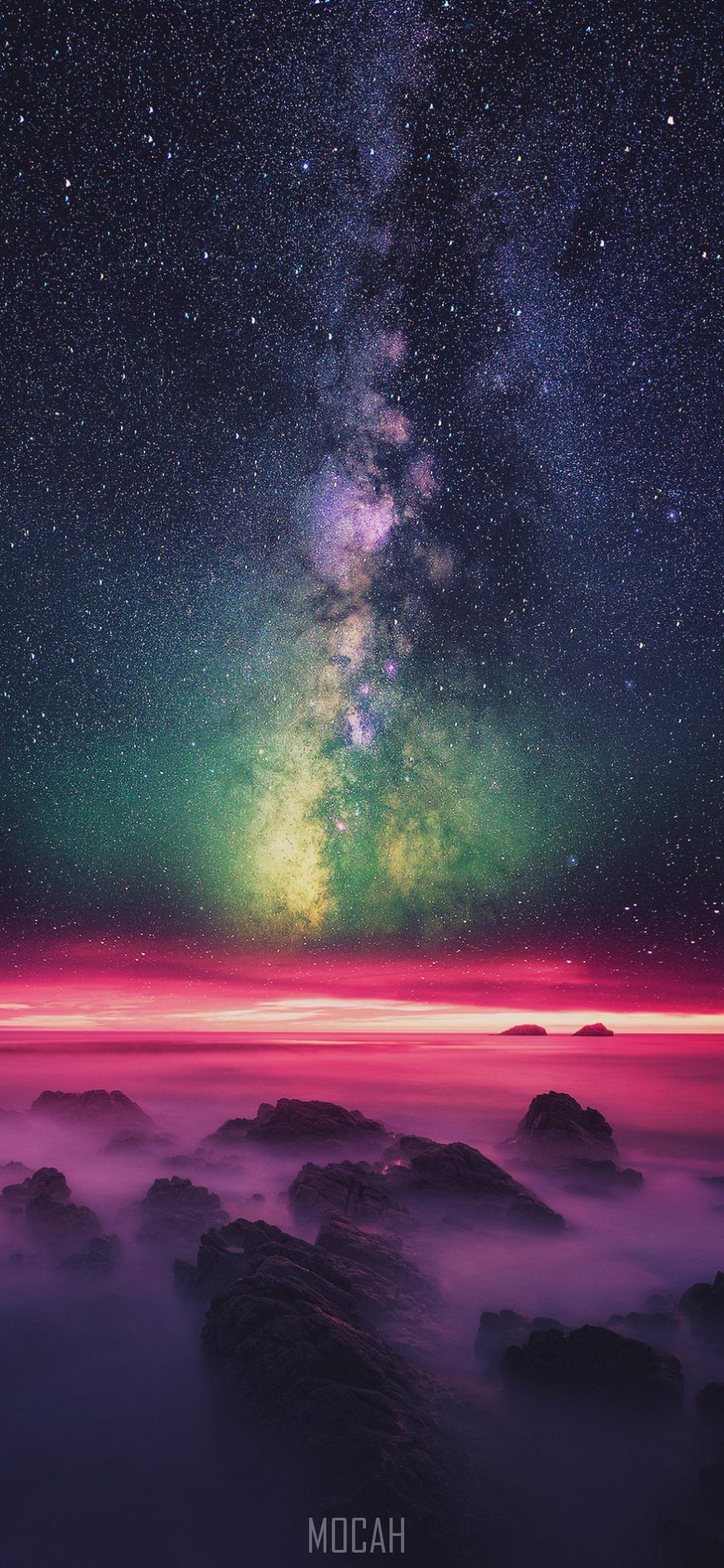 1080x2340 Milky Way, Universe, Nature, Aurora, Atmosphere, Oppo Reno 5G full HD wallpaper, 1080x2340. Mocah HD Wallpaper
