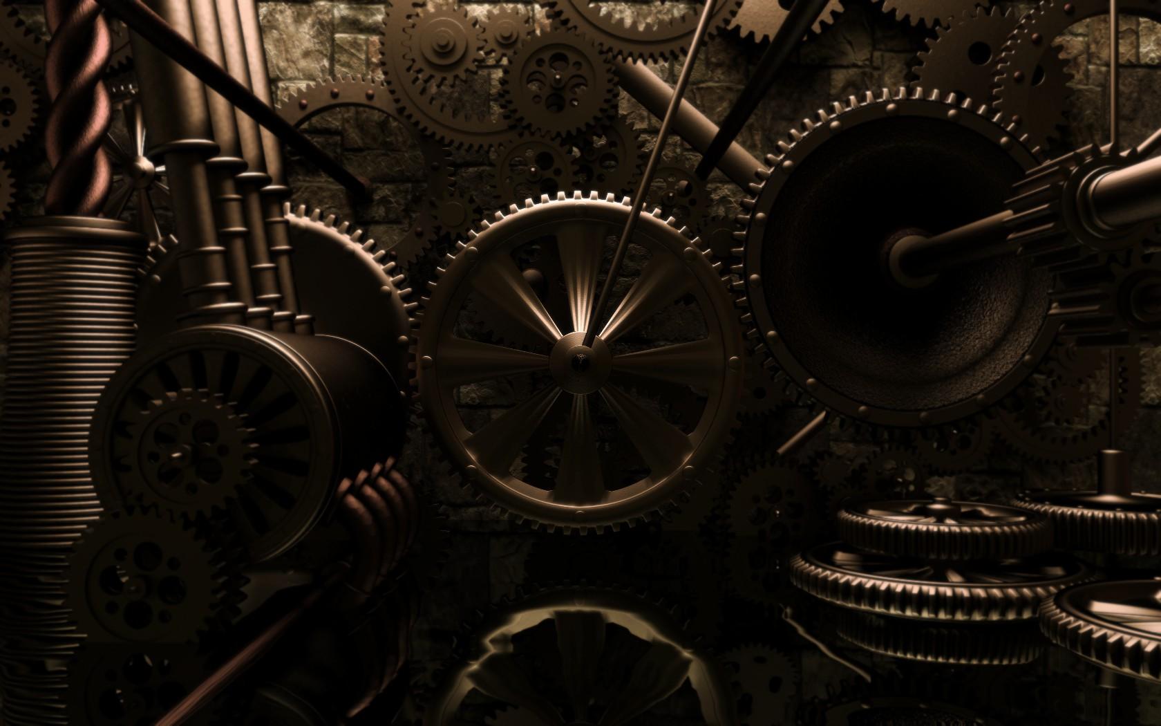 1680x1050 Steampunk mechanical gears f wallpaperx1050