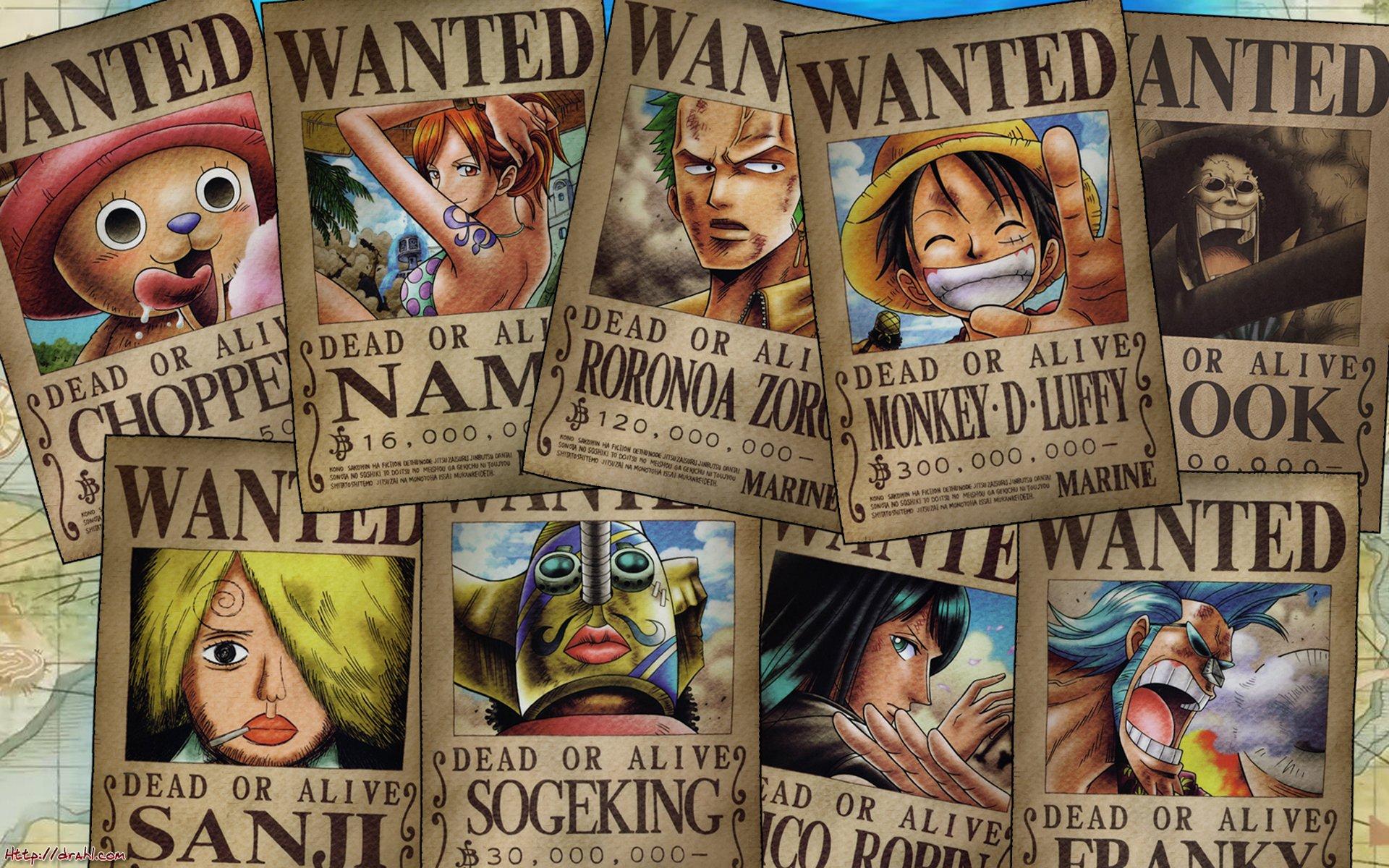 1920x1200 One Piece Wanted Posters HD Wallpaper