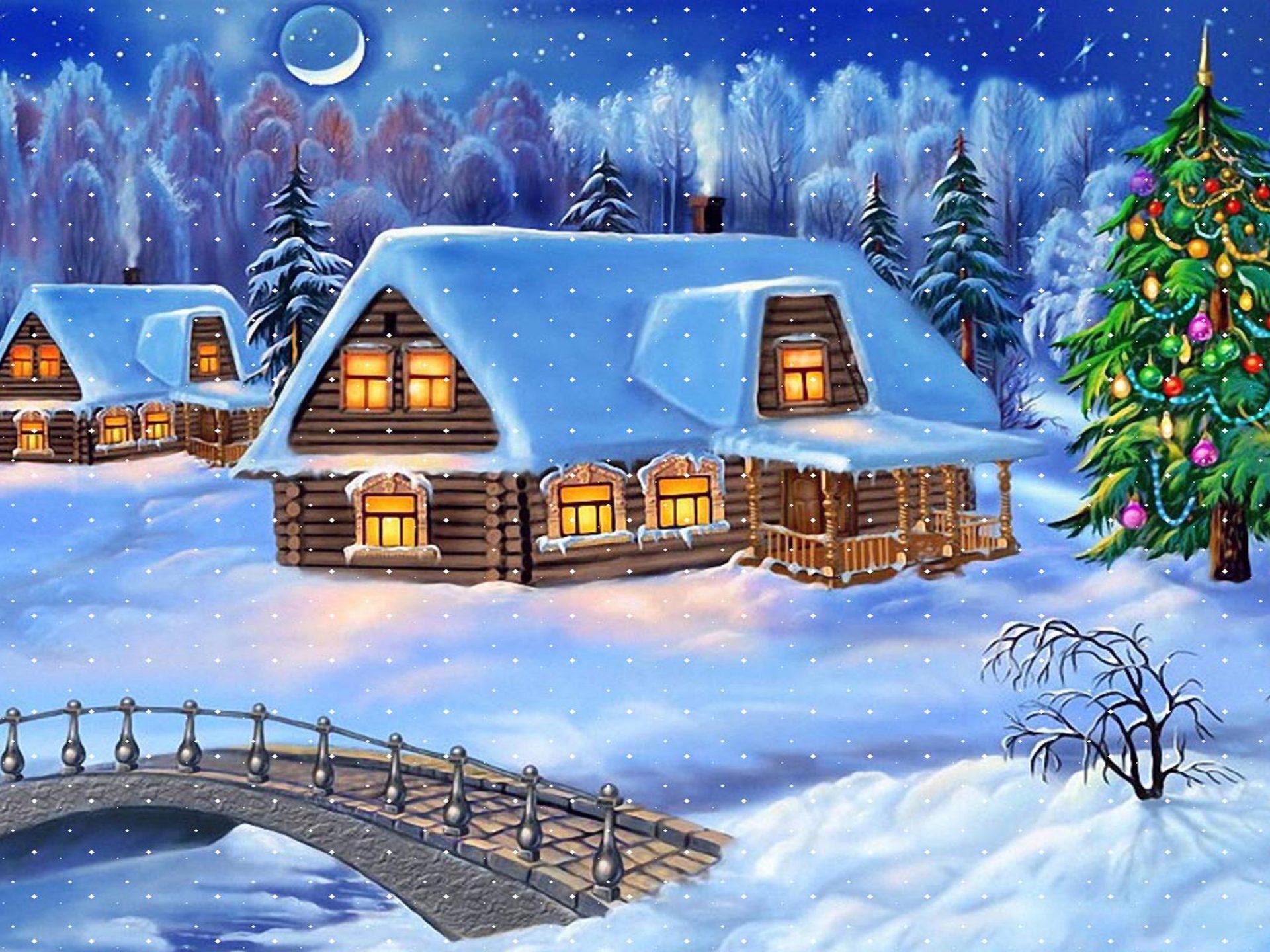 1920x1440 Christmas Winter Church Scenes