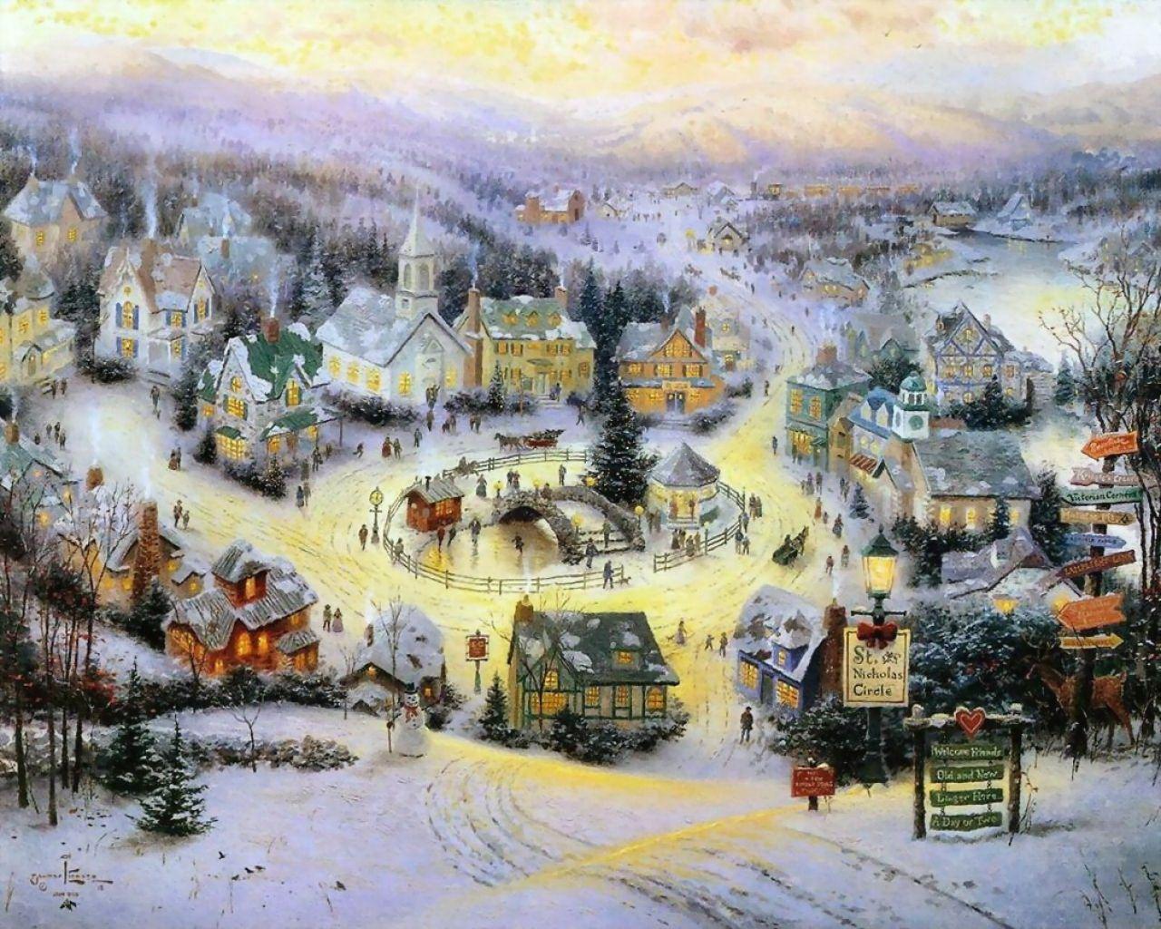 1280x1024 thomas kinkade 11. Thomas kinkade paintings, Thomas kinkade christmas, Kinkade paintings