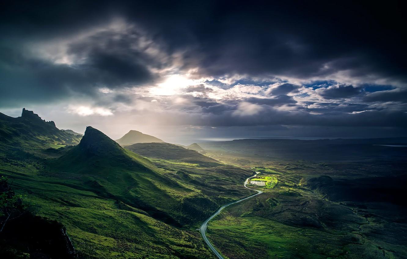 1332x850 Wallpaper clouds, landscape, mountains, dawn, hills, Scotland, Scotland, Great Britain image for desktop, section пейзажи