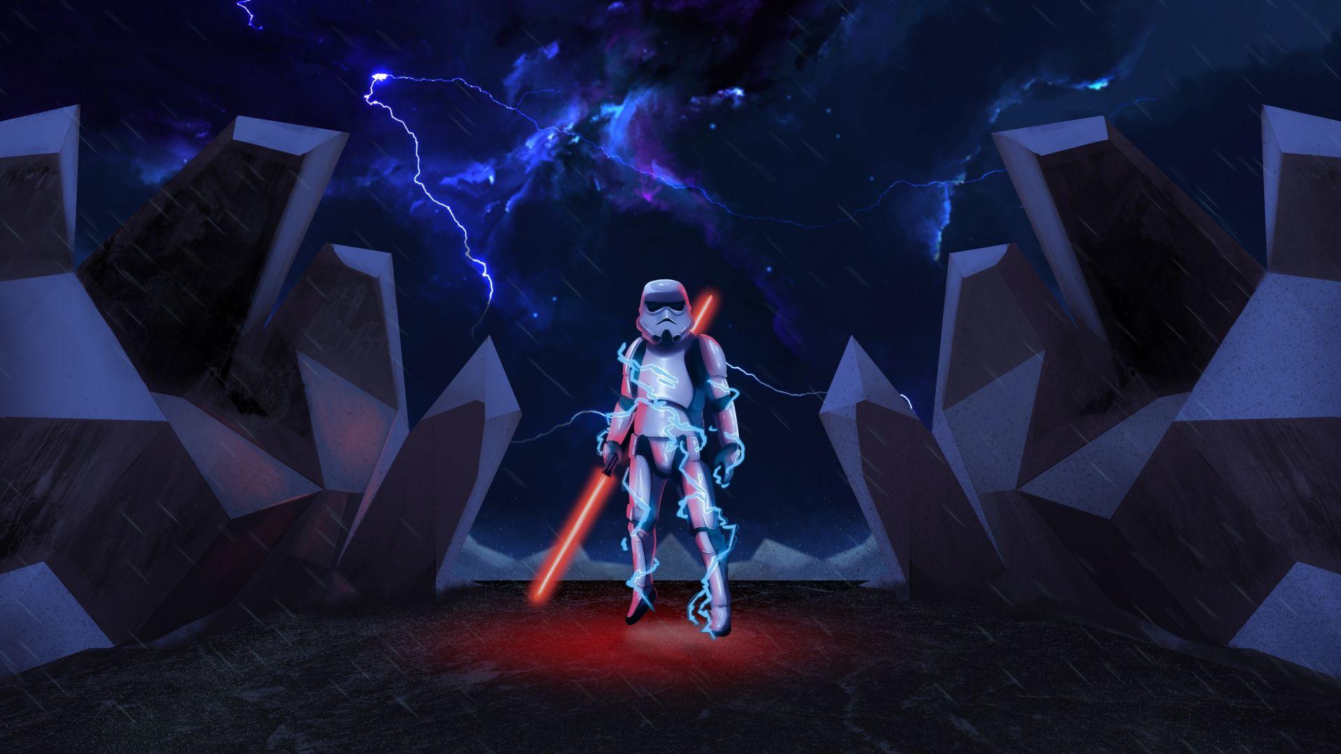 1920x1080 Desktop wallpaper stormtrooper, star wars, 2020 art, HD image, picture, background, 973f50