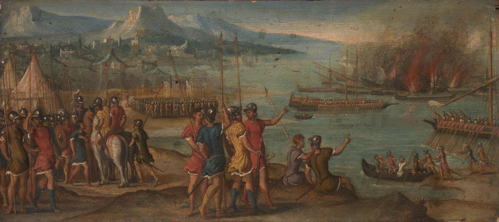 1920x853 A Naval Battle italian renaissance venetian art wallpaper picture