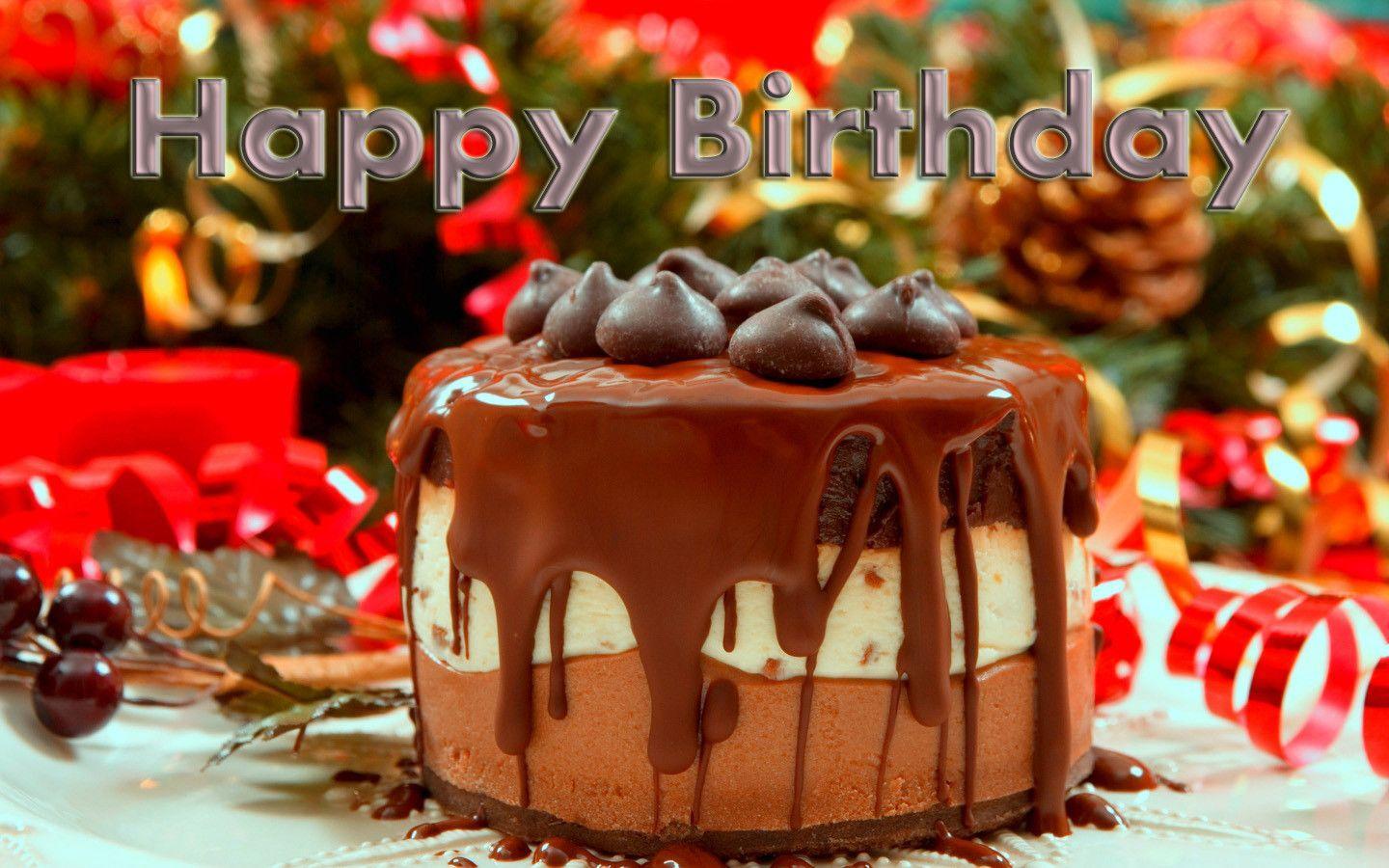 1440x900 Chocolate Birthday Cake Image