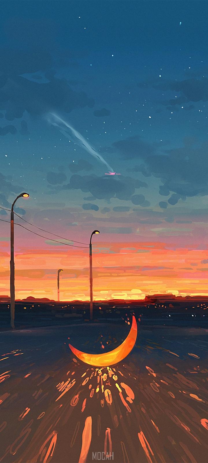 720x1600 Art, Horizon, Cloud, Evening, Night, Motorola One Fusion wallpaper free download, 720x1600. Mocah HD Wallpaper