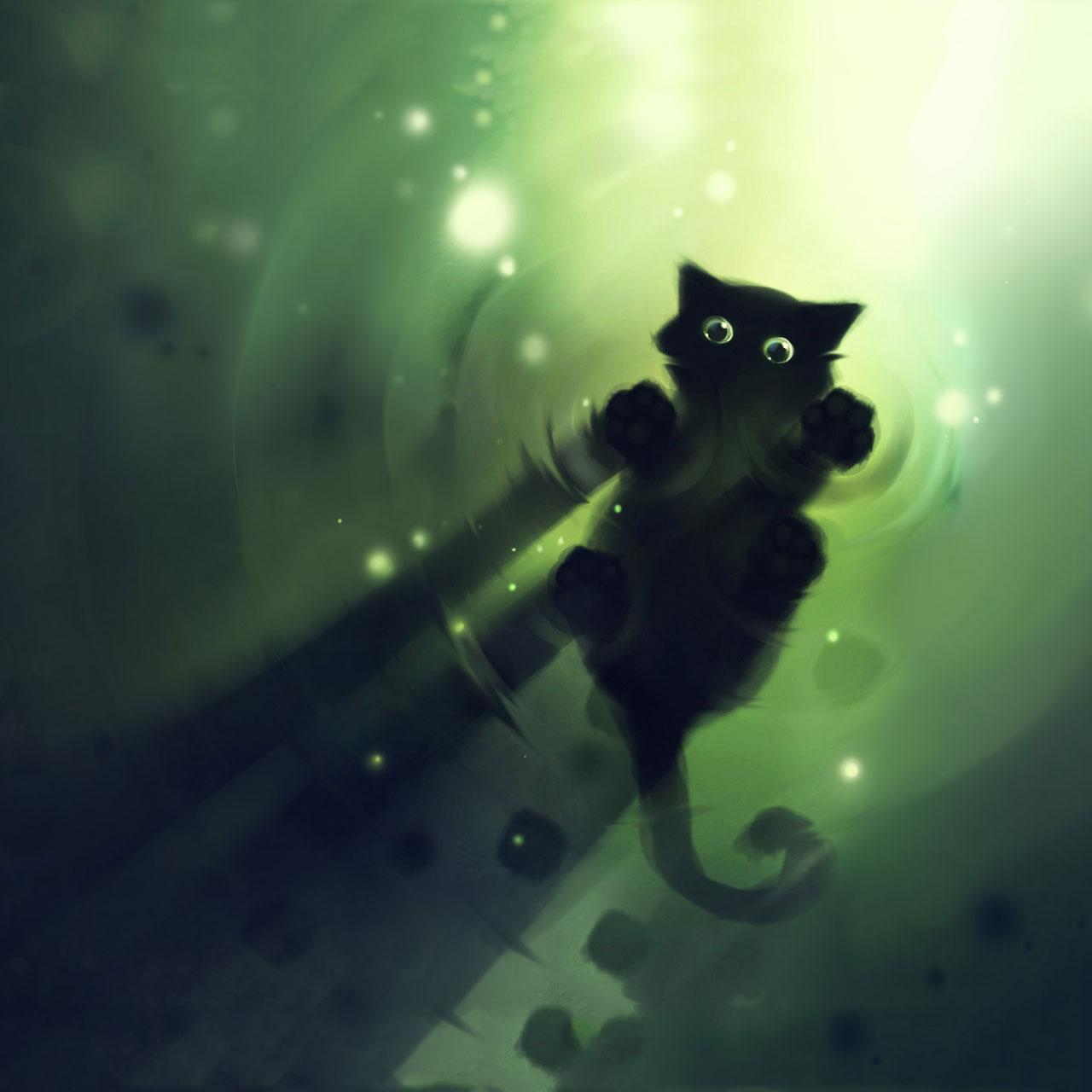 1280x1280 Abstract Kitten Wallpaper Cat Profile Pic Cartoon