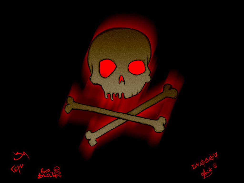1024x768 Disco: Emo skull Wallpaper