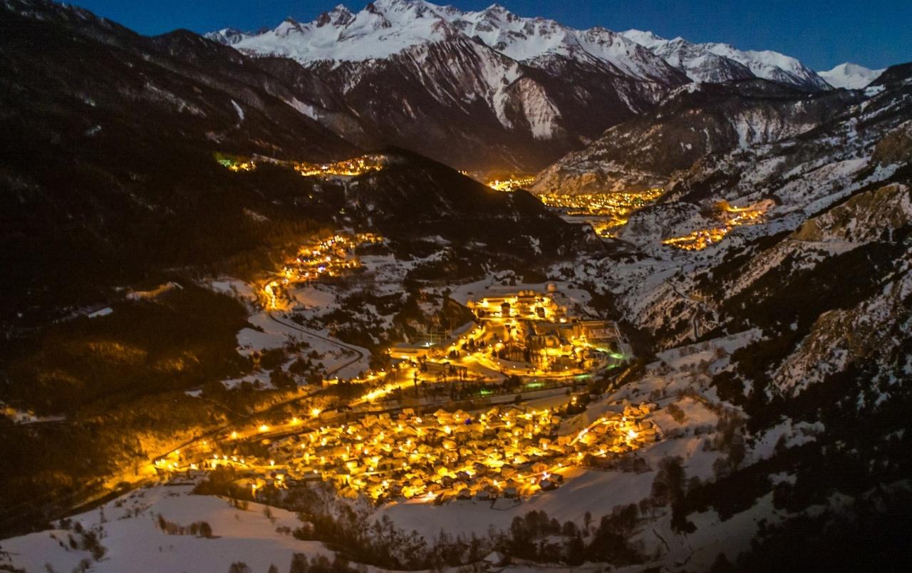 1280x804 Mountains City Light France wallpaper. Mountains City Light France