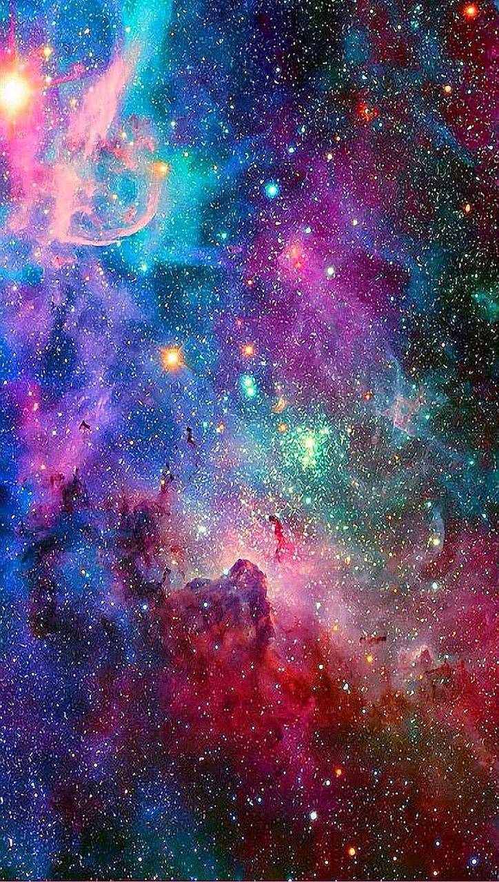 724x1280 Colorful Galaxy Wallpaper