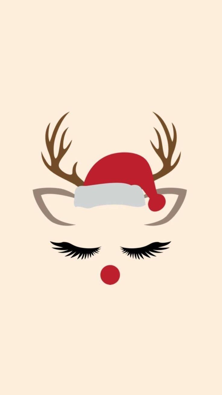 736x1308 iPhone and Android Wallpaper: Pretty Reindeer Wallpaper for iPhone and Android. Christmas phone wallpaper, Wallpaper iphone christmas, Cute christmas wallpaper