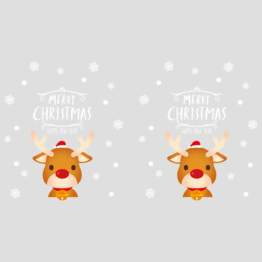 1010x1010 3D Self Adhesive Cartoon Reindeer PVC Bedroom Door Sticker Wallpaper. Wall Stickers