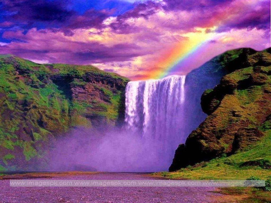 1024x768 Rainbow Waterfall Wallpaper, HD Rainbow Waterfall Background on WallpaperBat