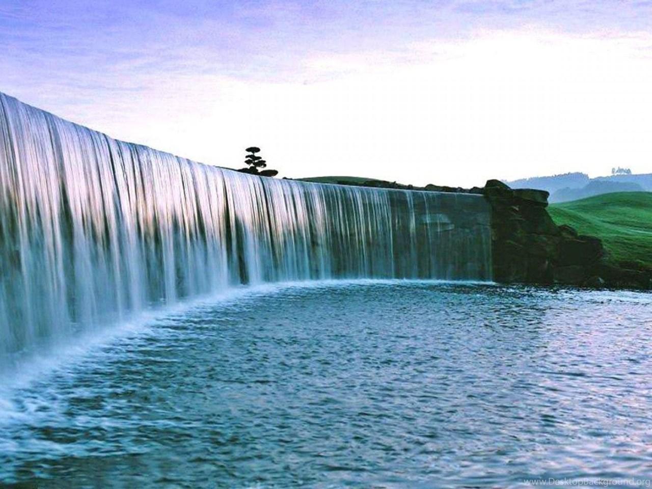 1280x960 Wide Scenic Waterfall Full HD Background Wallpape Desktop Background