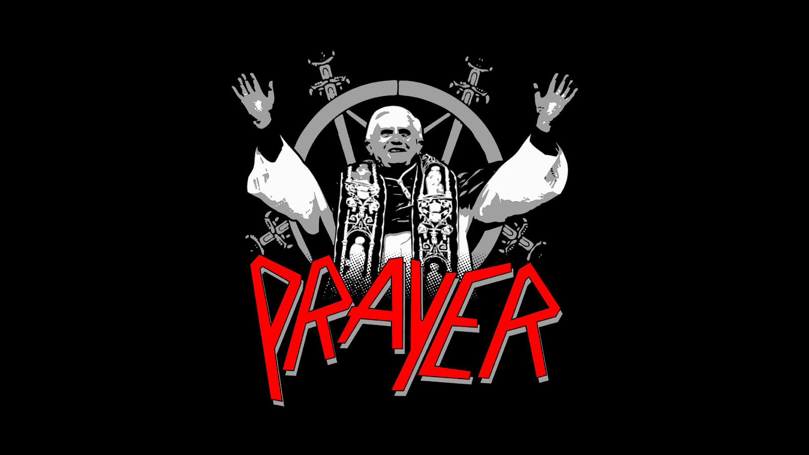 1600x900 A mix of a pope, prayer and Slayer. Wallpaper and Background Imagex900