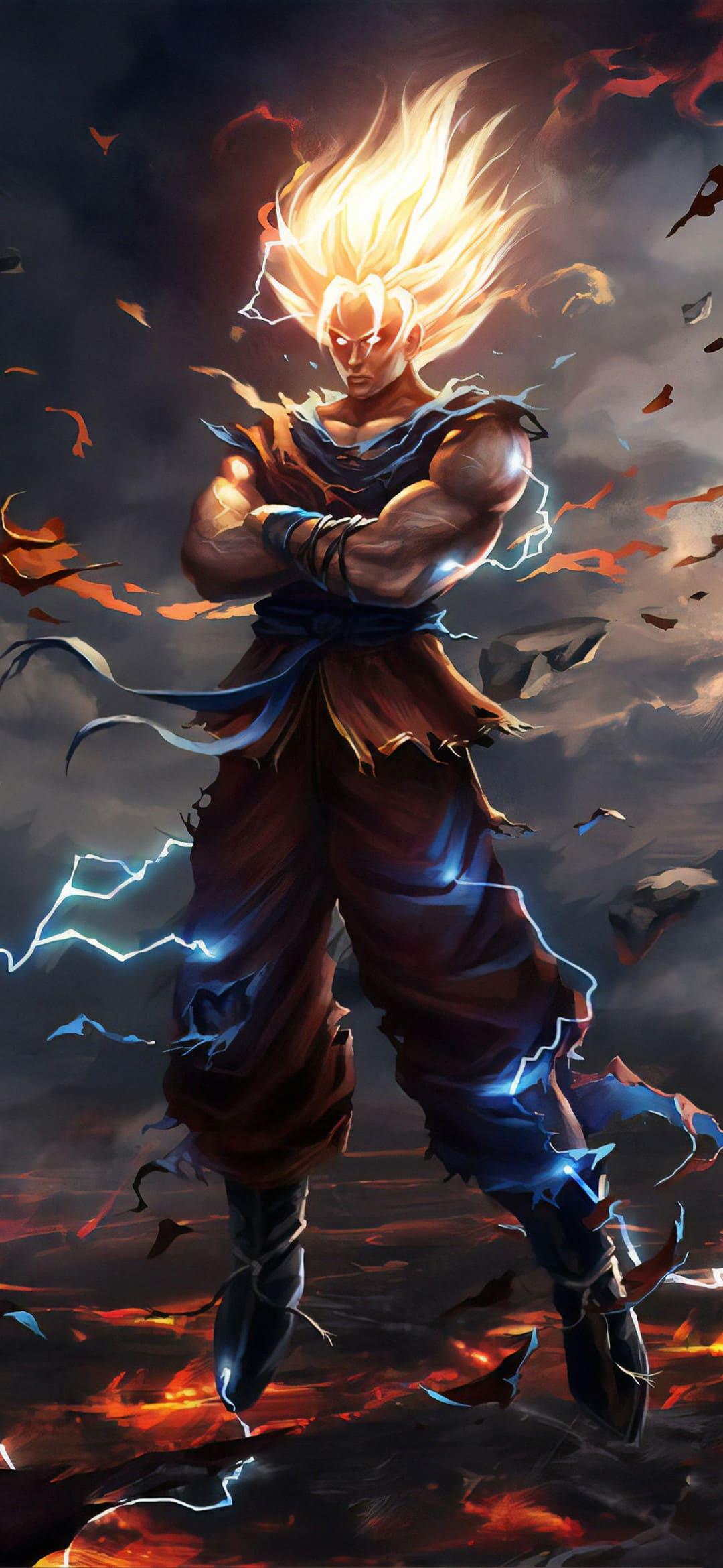 1080x2340 cool goku wallpaper, cg artwork, anime, fictional character, demon, action figure, illustration, mythology, games, massively multiplayer online role playing game