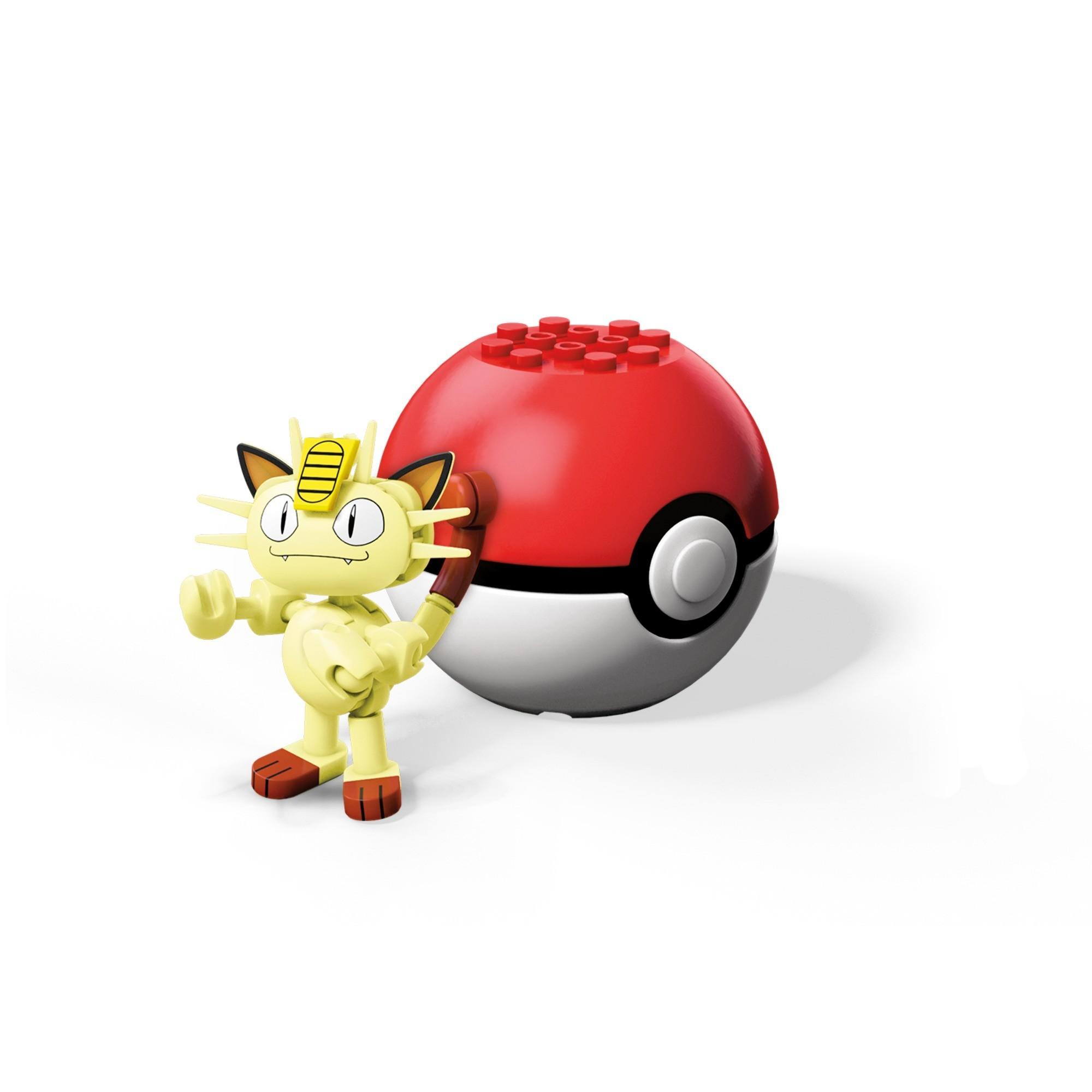 2000x2000 Mega Construx Pokemon Buildable Meowth Figure & Poke Ball