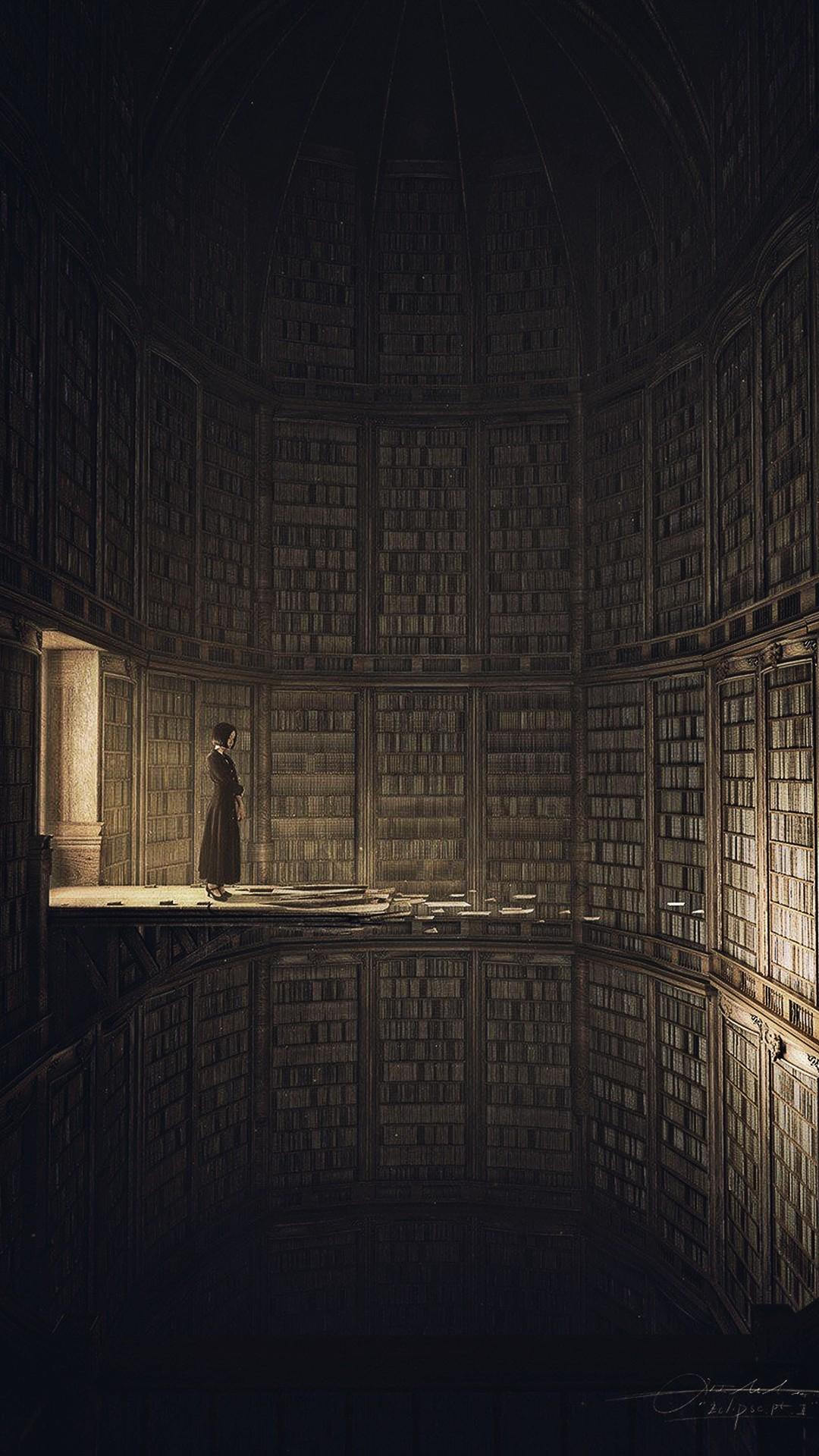 1080x1920 women books fantasy art artwork library portrait display wallpaper