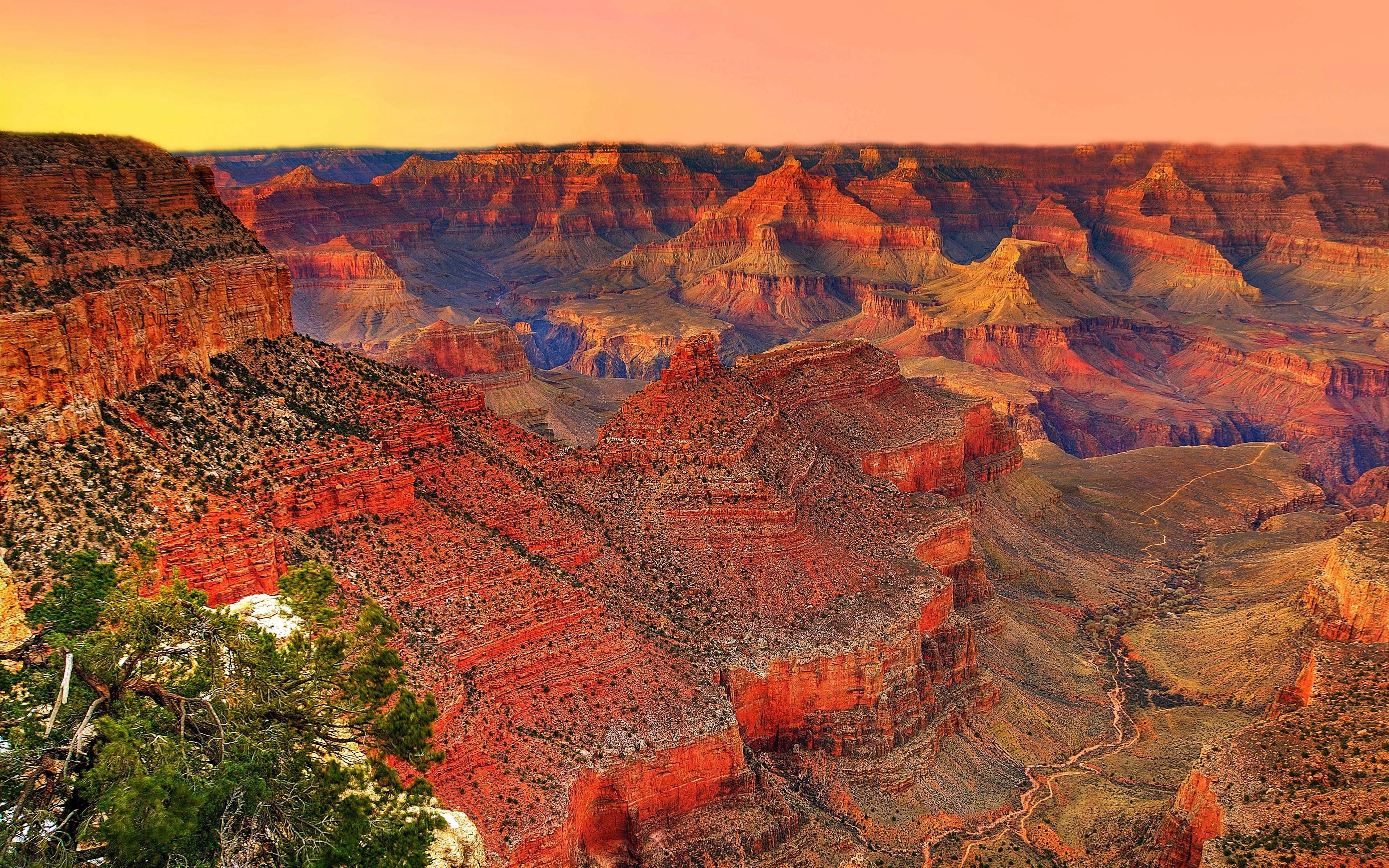 3840x2400 Download wallpaper Grand Canyon, 4k, cliffs, american landmarks