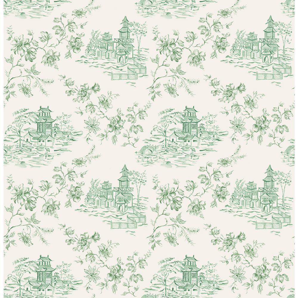 1000x1000 A Street Prints Laure Green Toile Paper Strippable Roll Wallpaper (Covers 56.4 Sq. Ft.) 2657 22220 Home Depot
