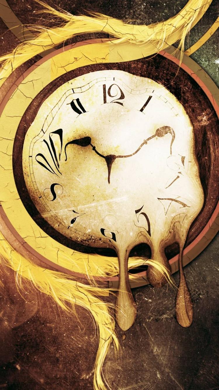 750x1334 Melting Clock HD Wallpaper iPhone 6 / 6S