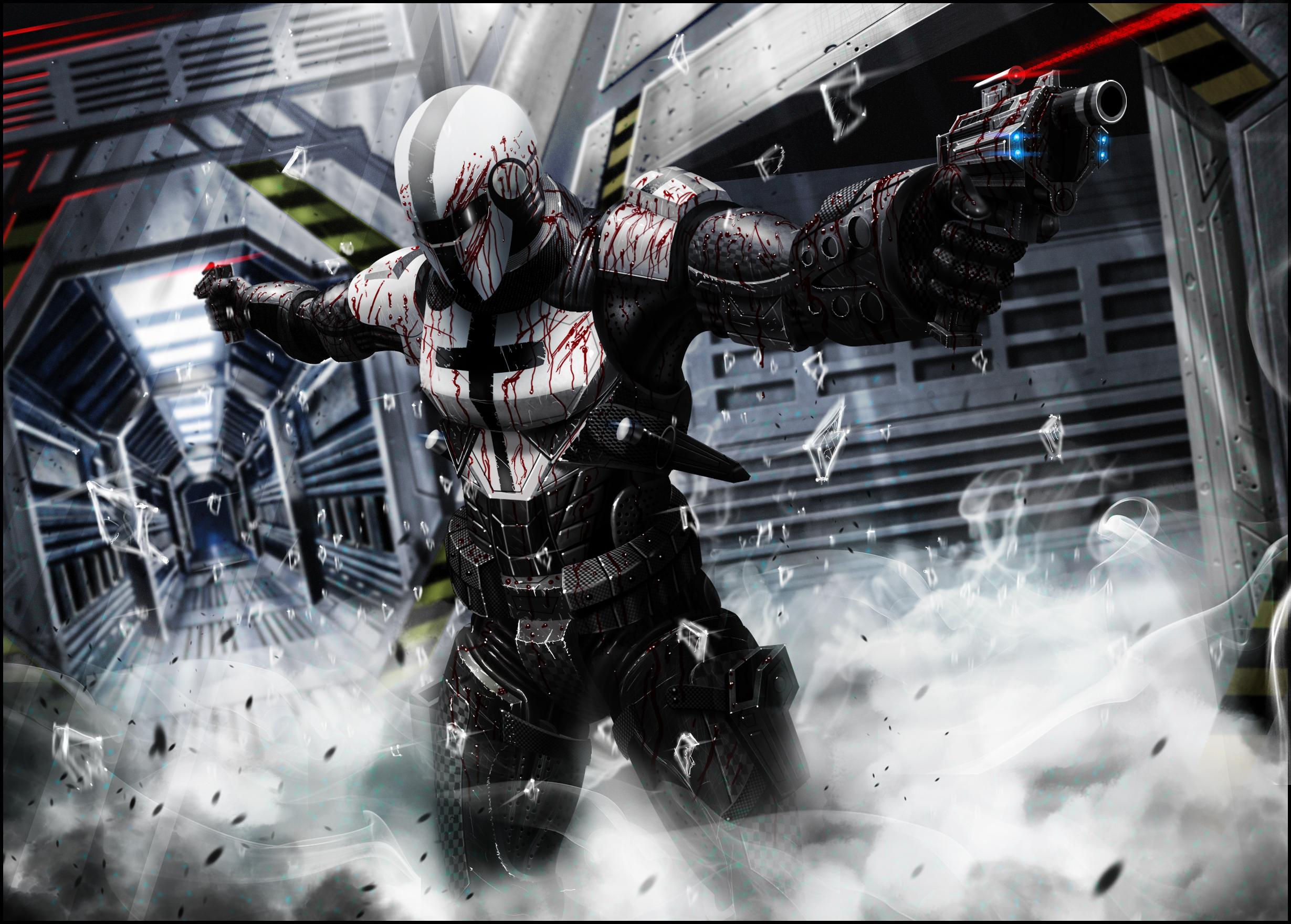 2459x1760 Sci Fi Blood Futuristic Wallpaper:2459x1760