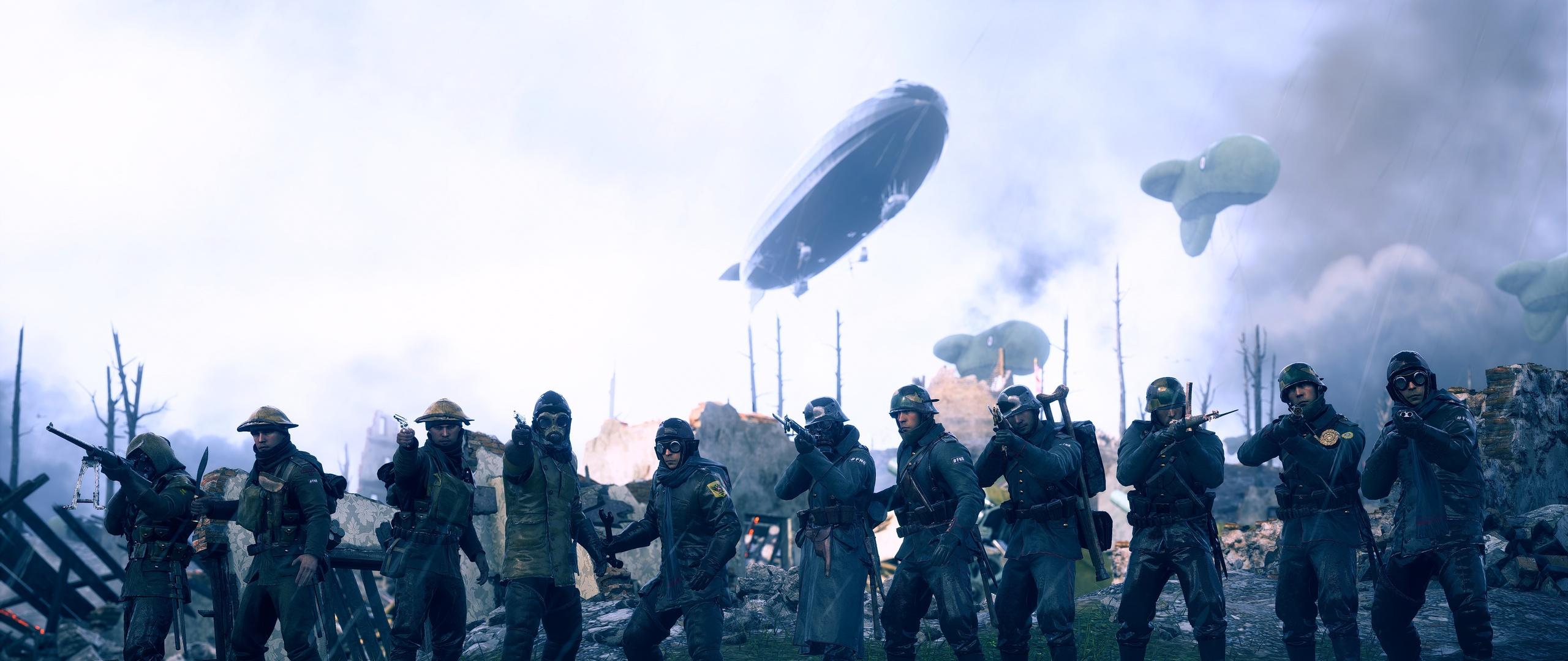 2560x1080 Battlefield 1 Soldiers Zeppelin Army Guns 4k 2560x1080 Resolution HD 4k Wallpaper, Image, Background, Photo and Picture