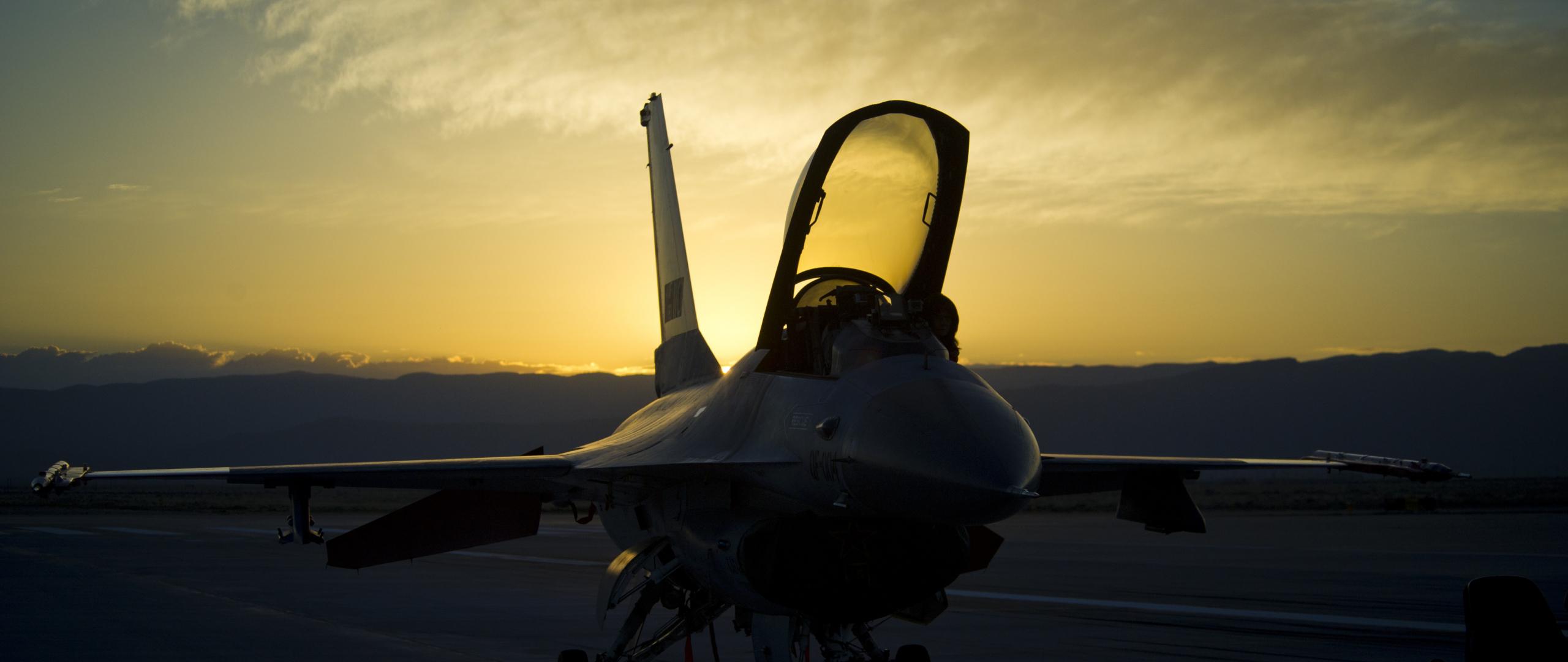 2560x1080 Download 2560x1080 Wallpaper Sunset, Military, General Dynamics F 16 Fighting Falcon, Fighter Aircraft, Dual Wide, Widescreen, 2560x1080 HD Image, Background, 343