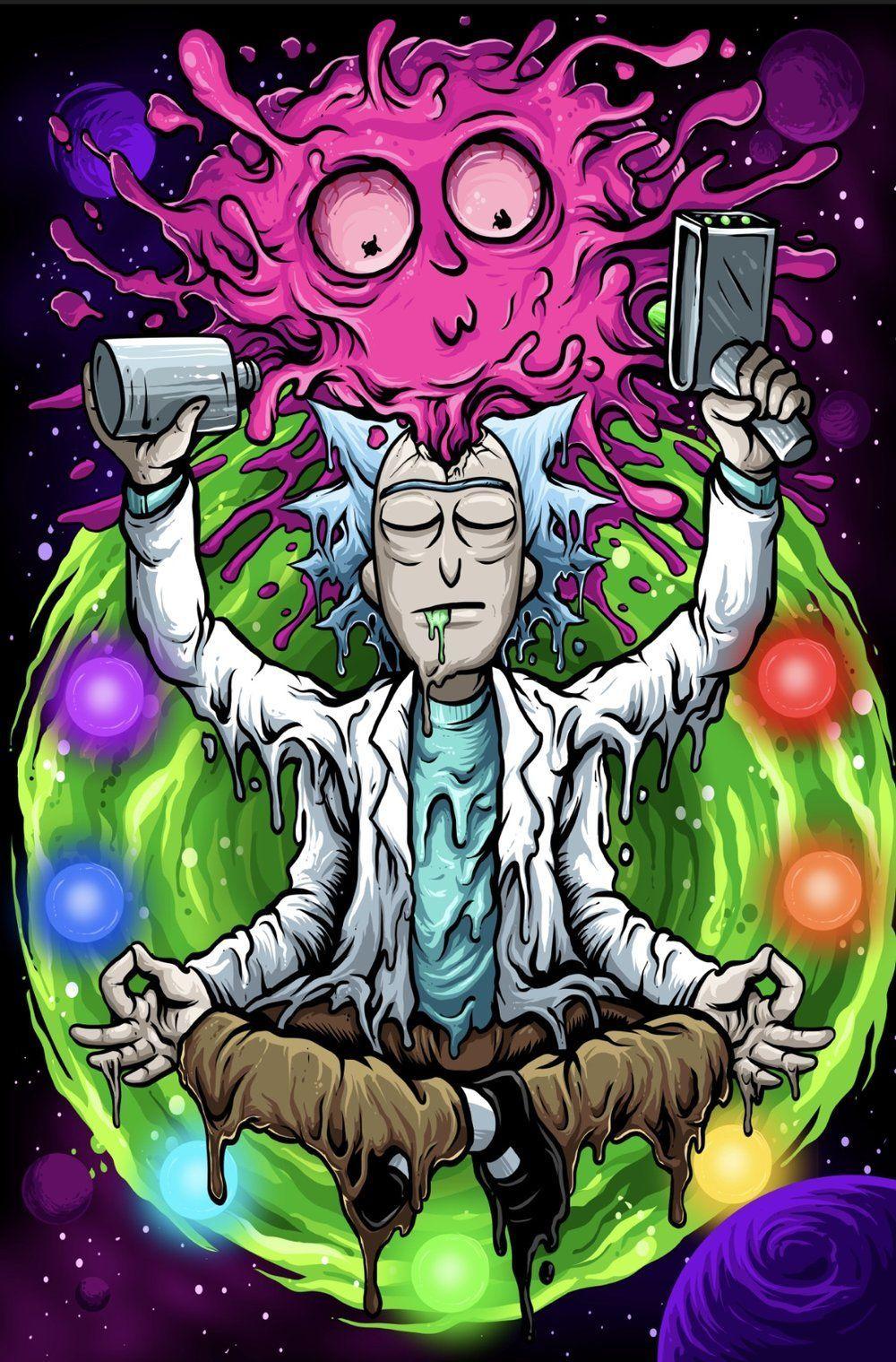 1000x1519 Rick And Morty Weed Wallpaper