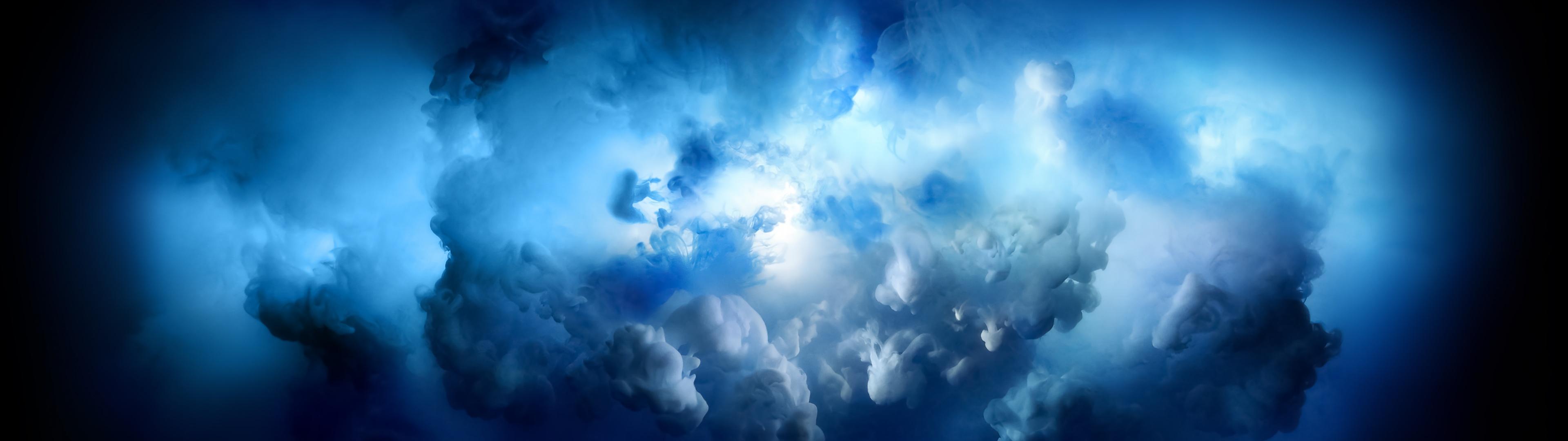 3840x1080 Storm Wallpaper 4K, Clouds, Blue, iMac Pro, Stock, 5K