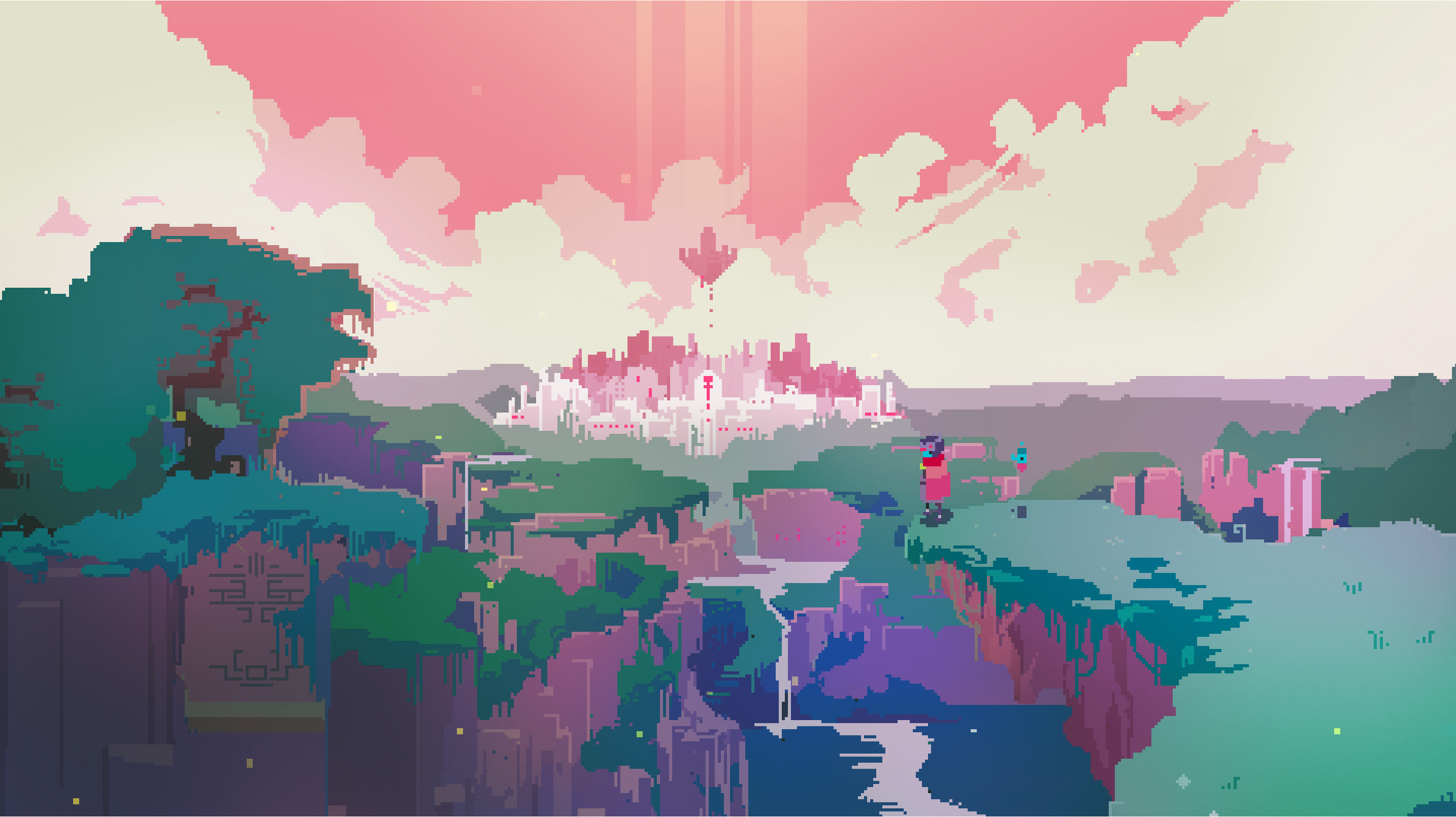 2868x1610 Pixel Art Video Game Wallpaper