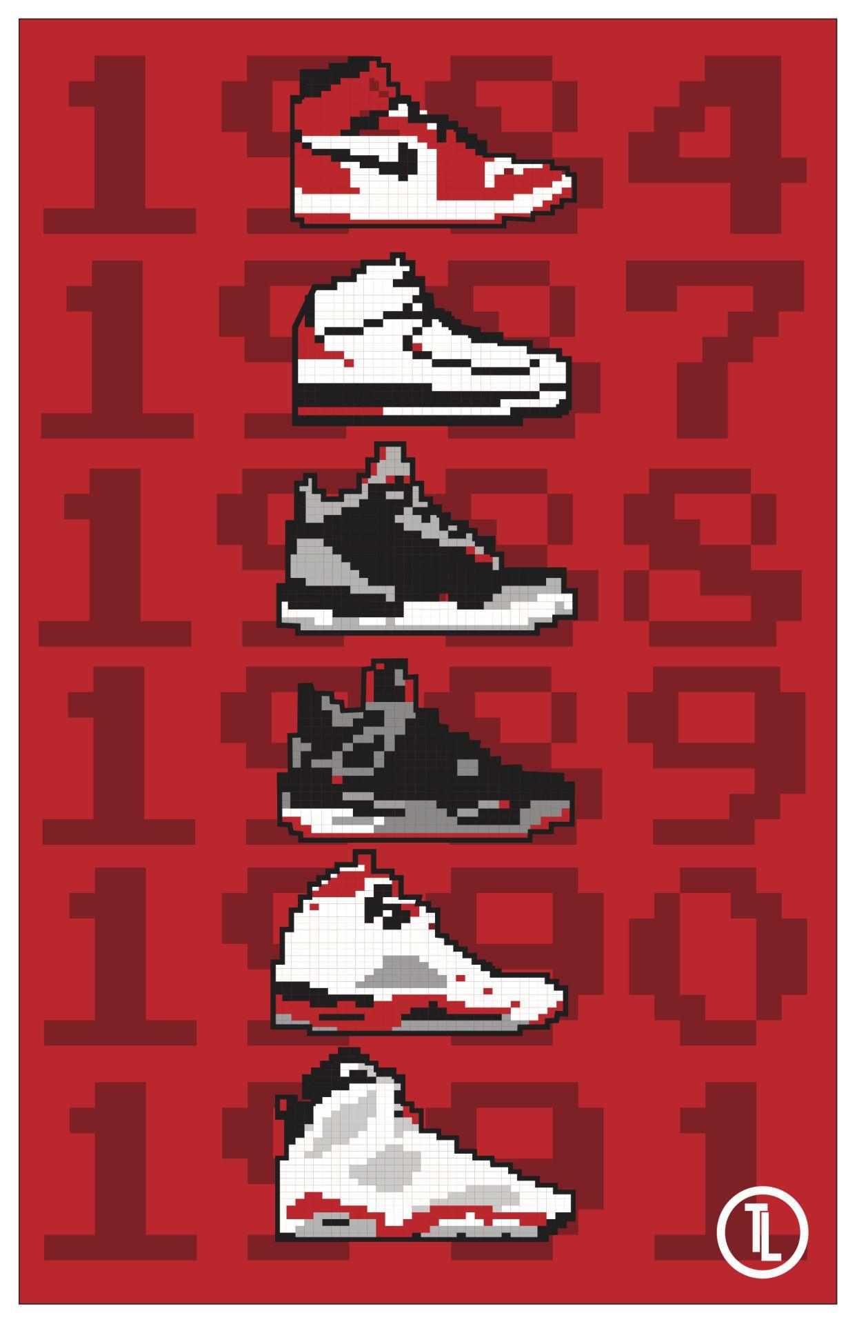1243x1920 8 Bit Jordan 1 6 Digital Poster I Designed. Prints Available Listing 125391006 Ai. Jordan Shoes Wallpaper, Sneakers Wallpaper, Sneaker Art