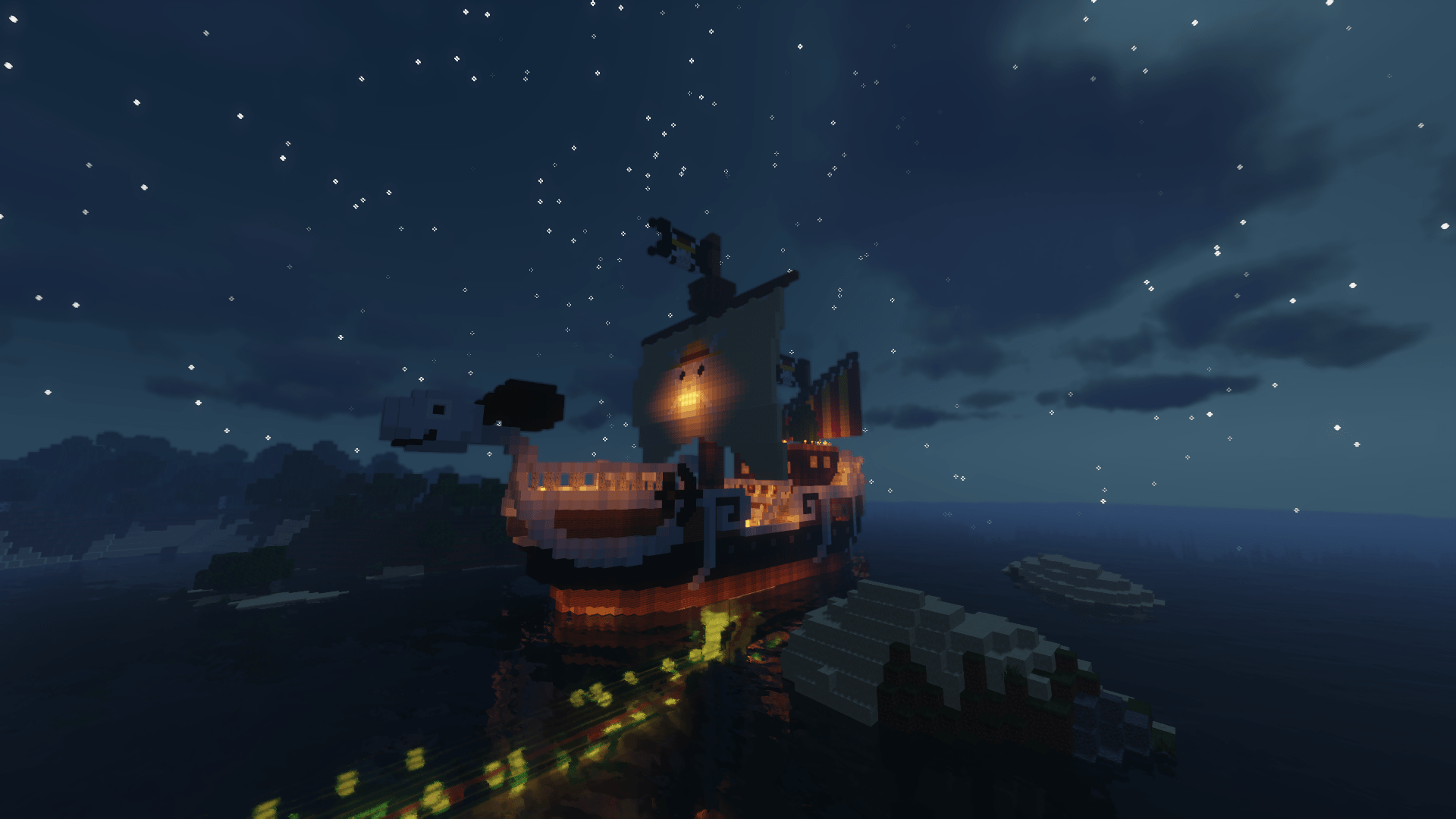 1920x1080 Decided to make the Going Merry in Minecraft, was a pain in the ass building it but it was worth it :) i'll try and do Thousand Sunny next: OnePiece