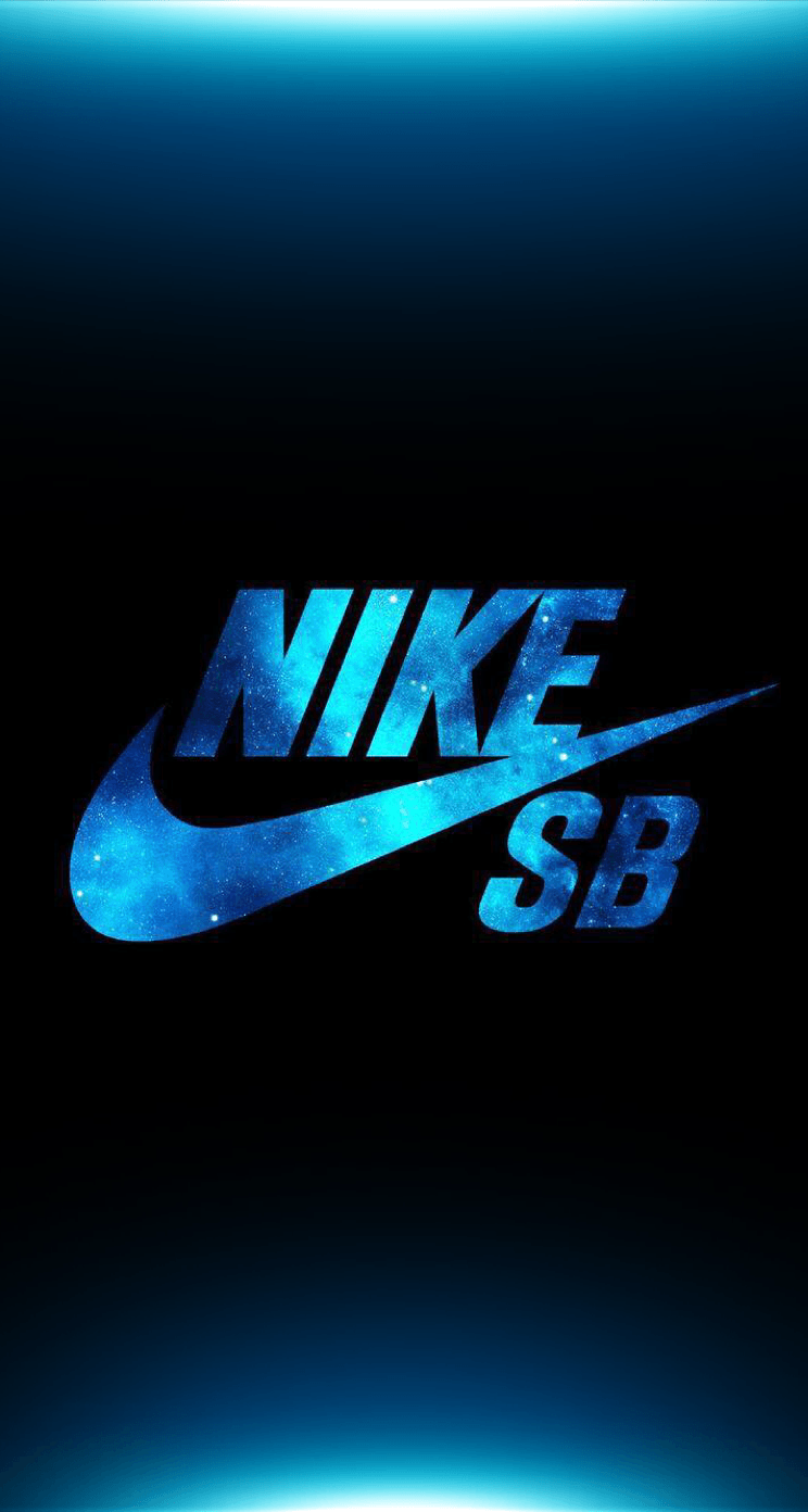 744x1392 Cute Nike Blue Wallpaper