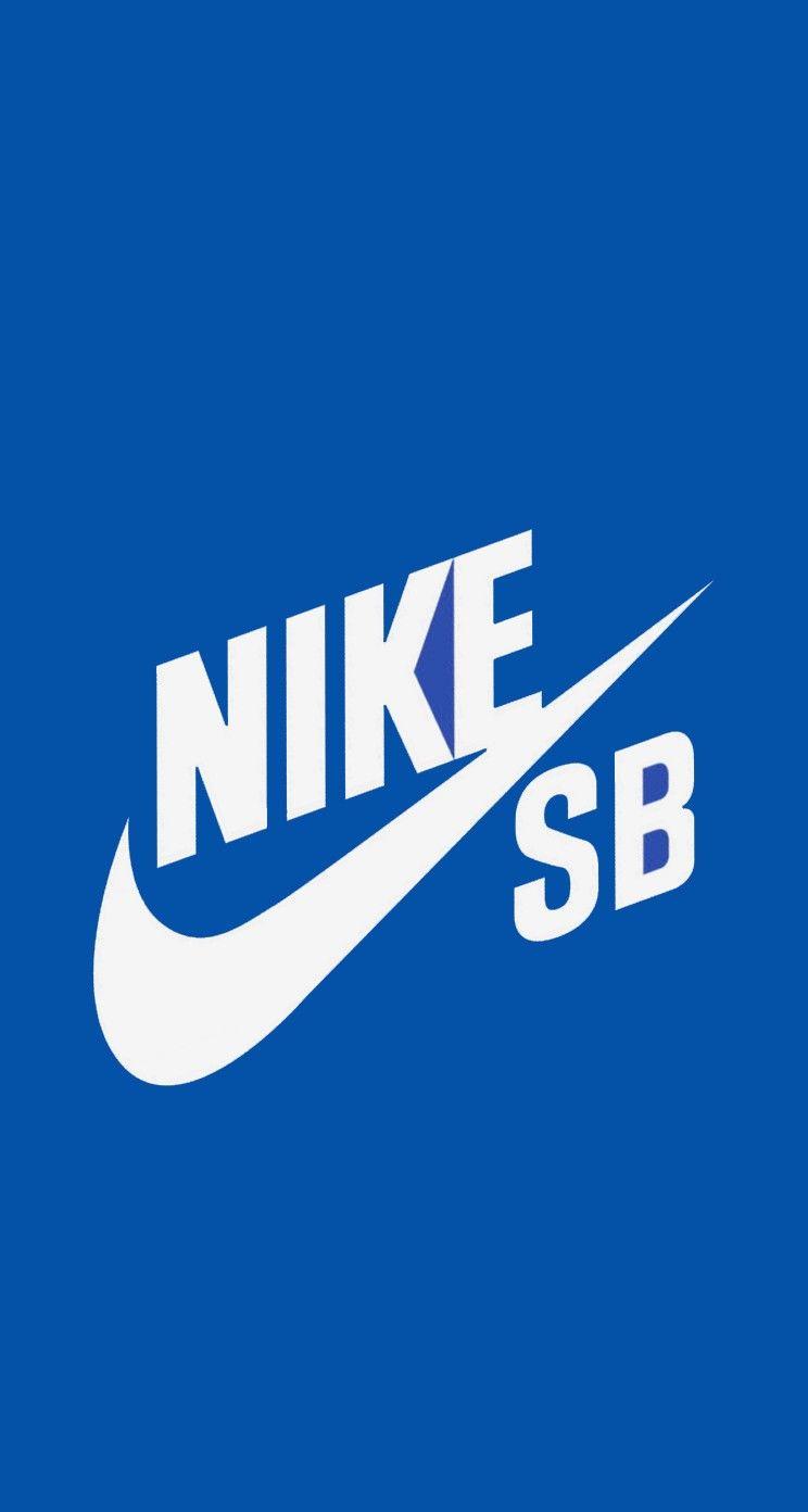 744x1392 Nike Logo In Blue Background